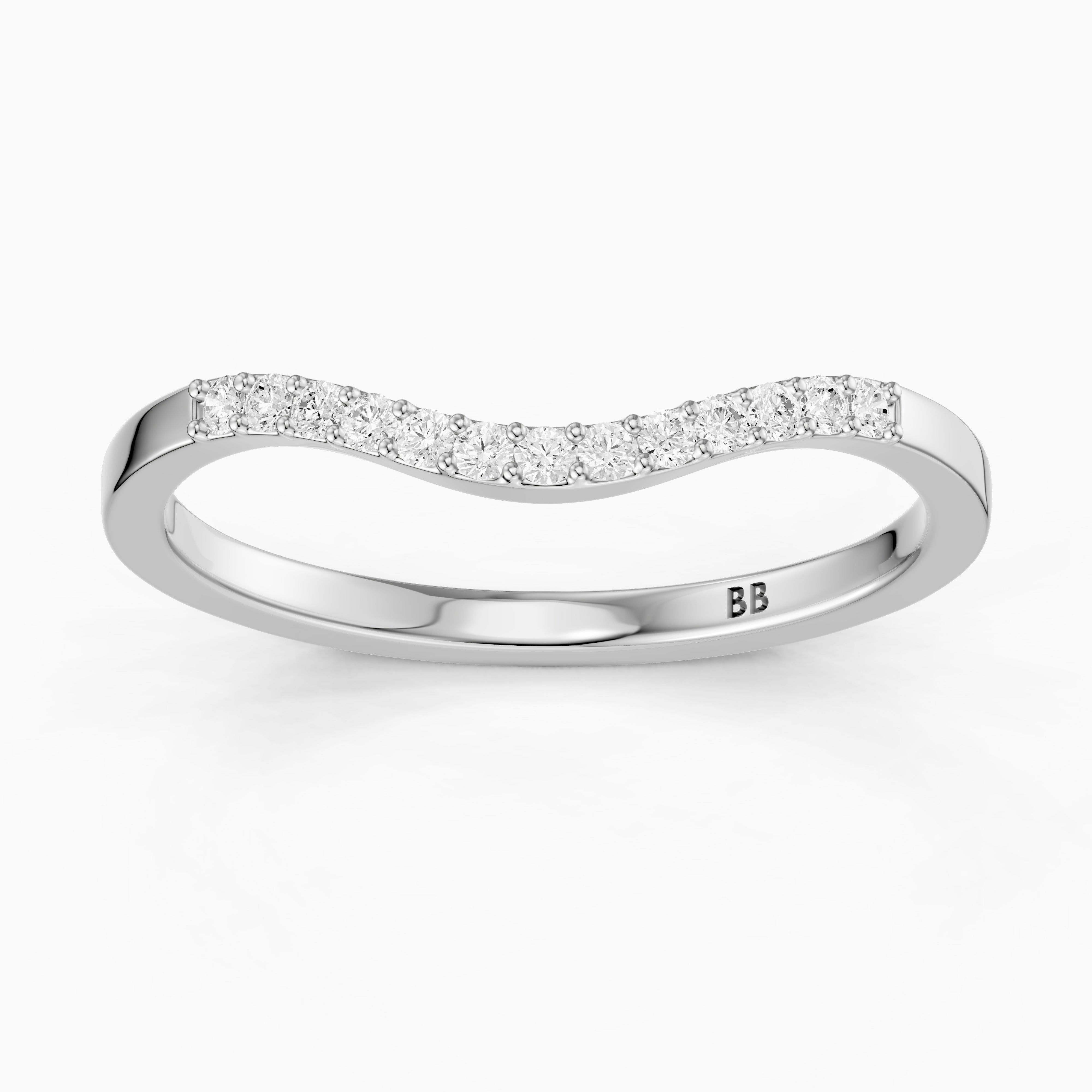 Amara Curved Round Lab Grown Diamond Stackable Band