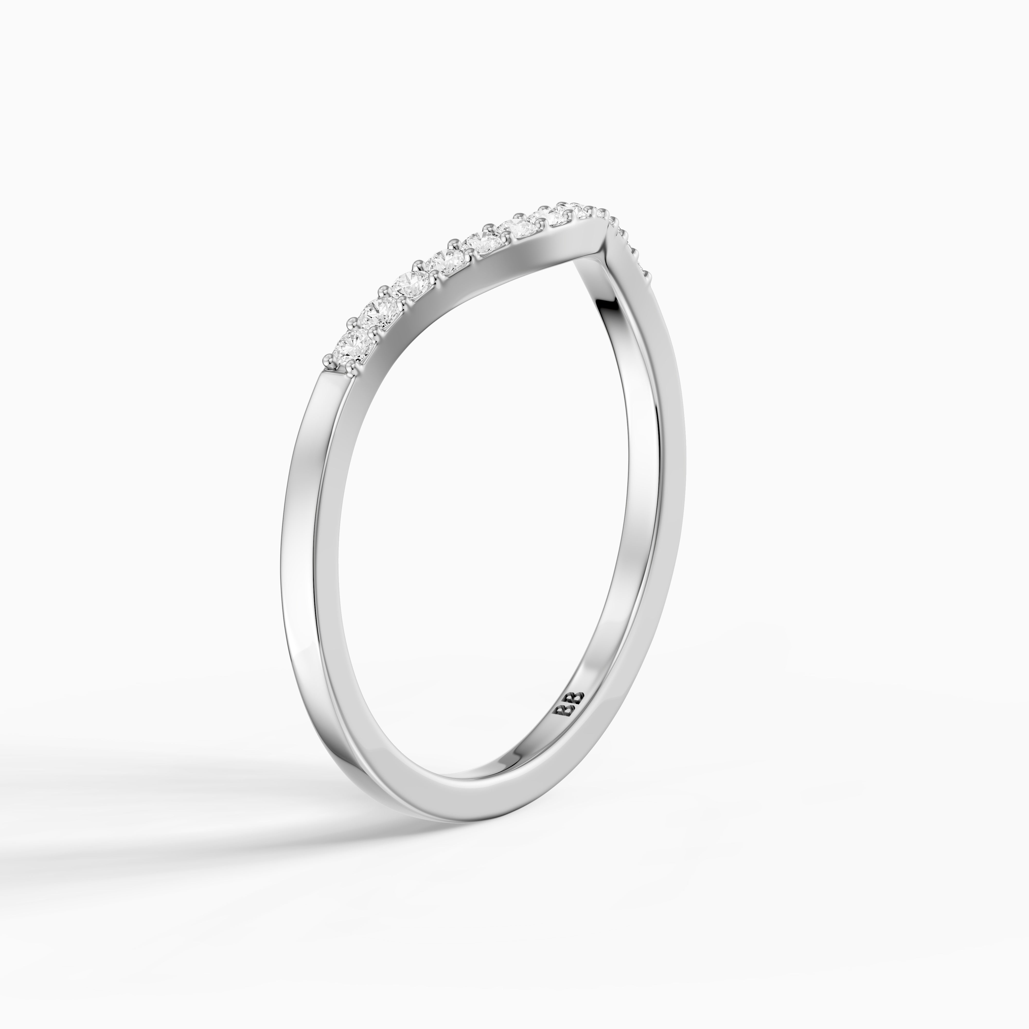 Amara Curved Round Lab Grown Diamond Stackable Band