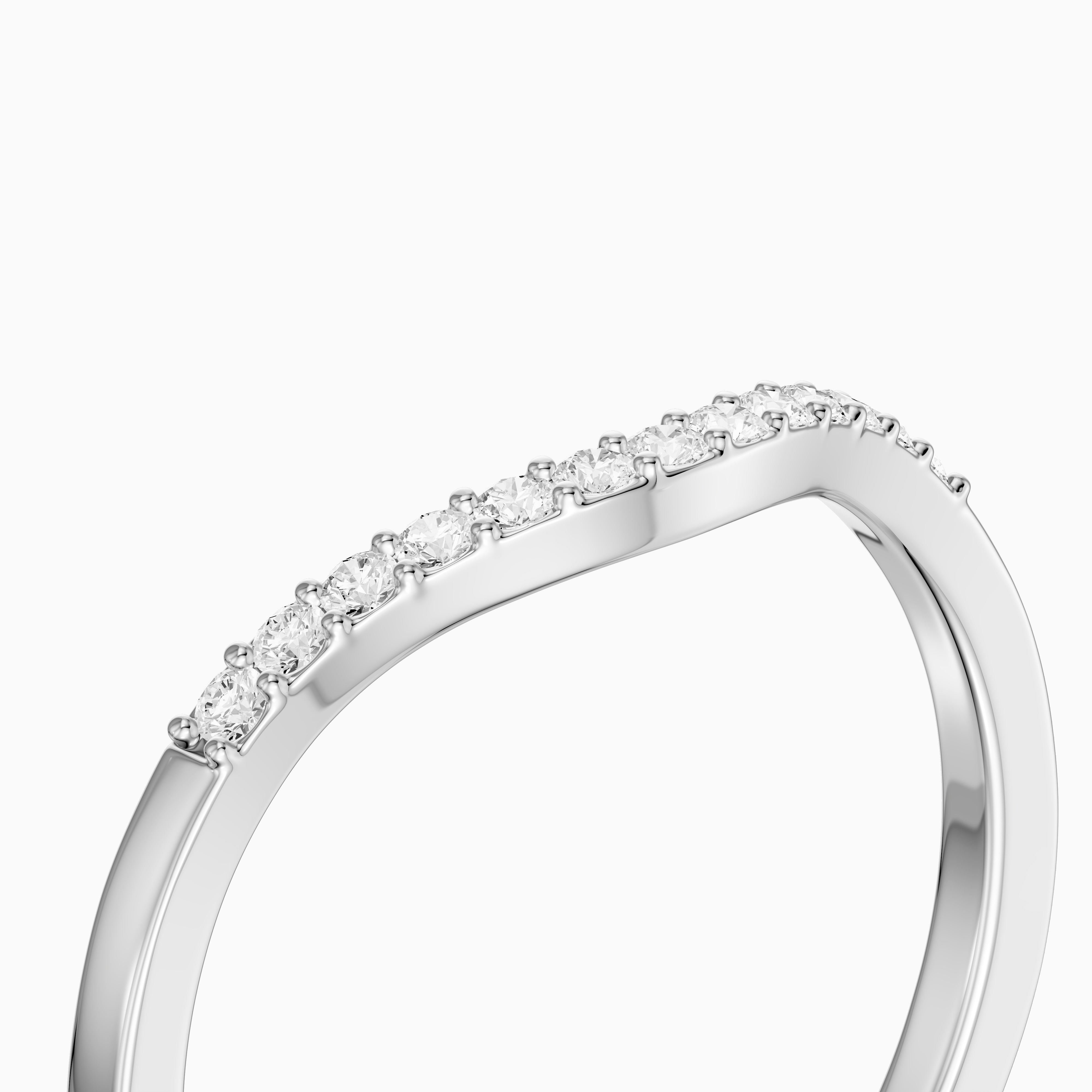 Amara Curved Round Lab Grown Diamond Stackable Band