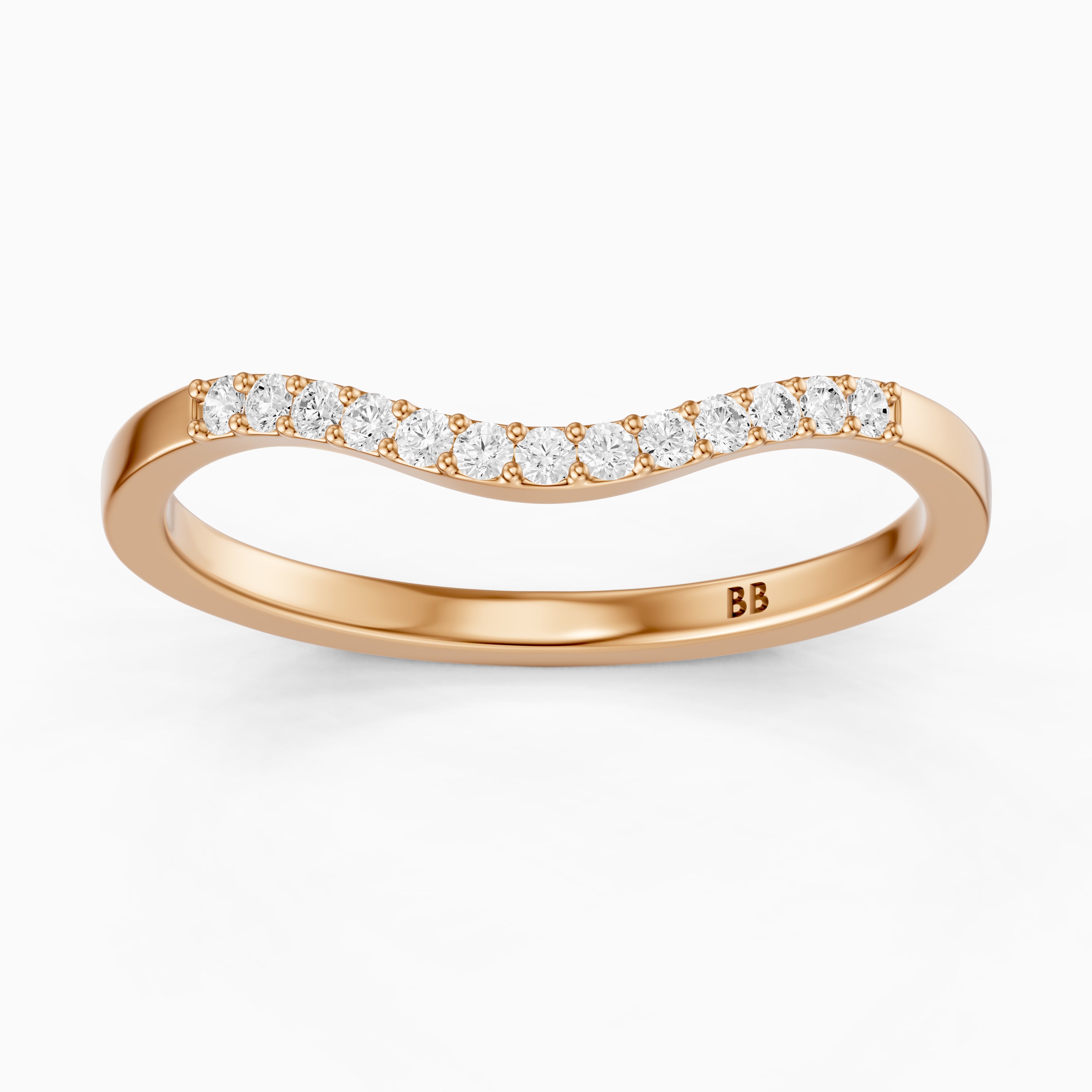 Amara Curved Round Lab Grown Diamond Stackable Band
