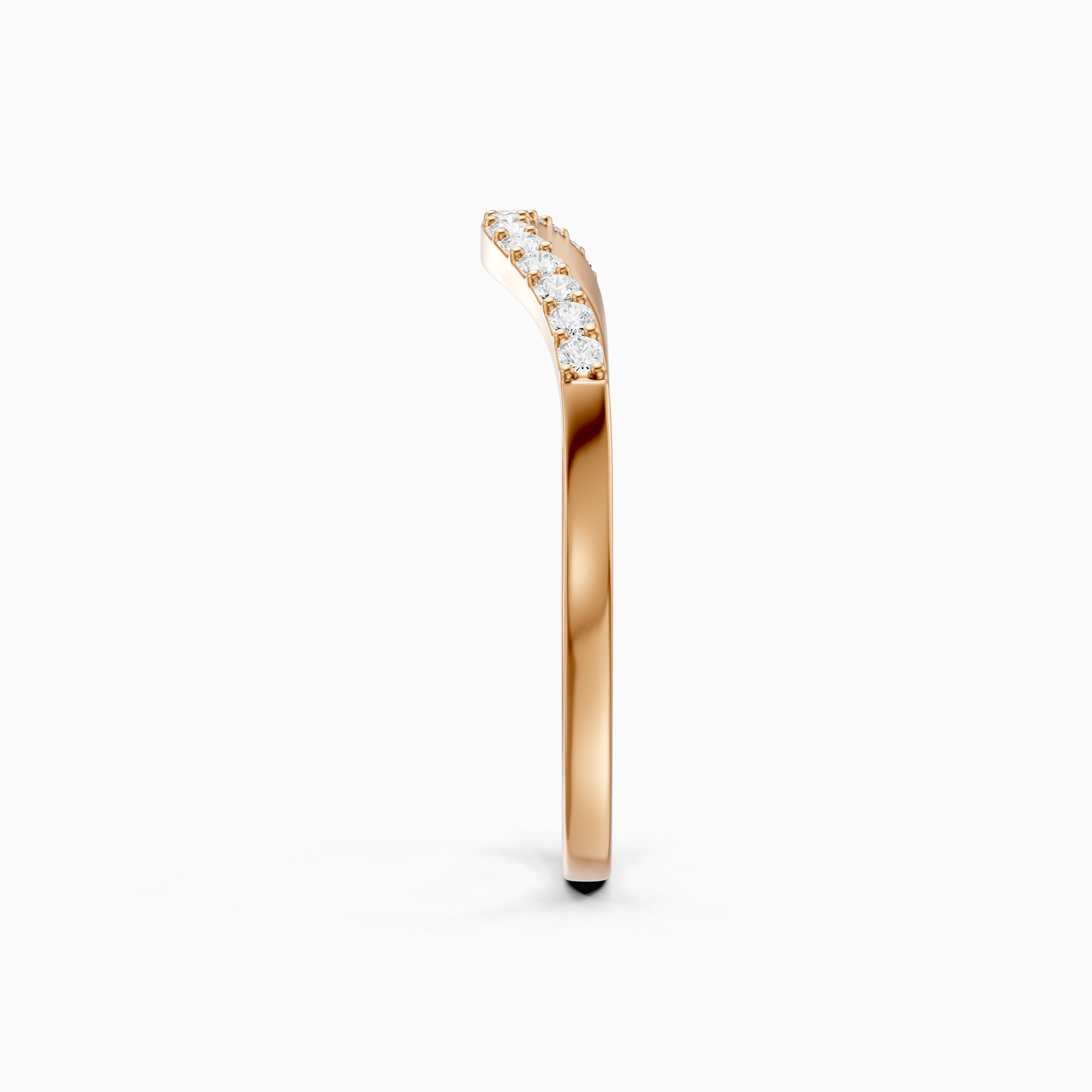 Amara Curved Round Lab Grown Diamond Stackable Band