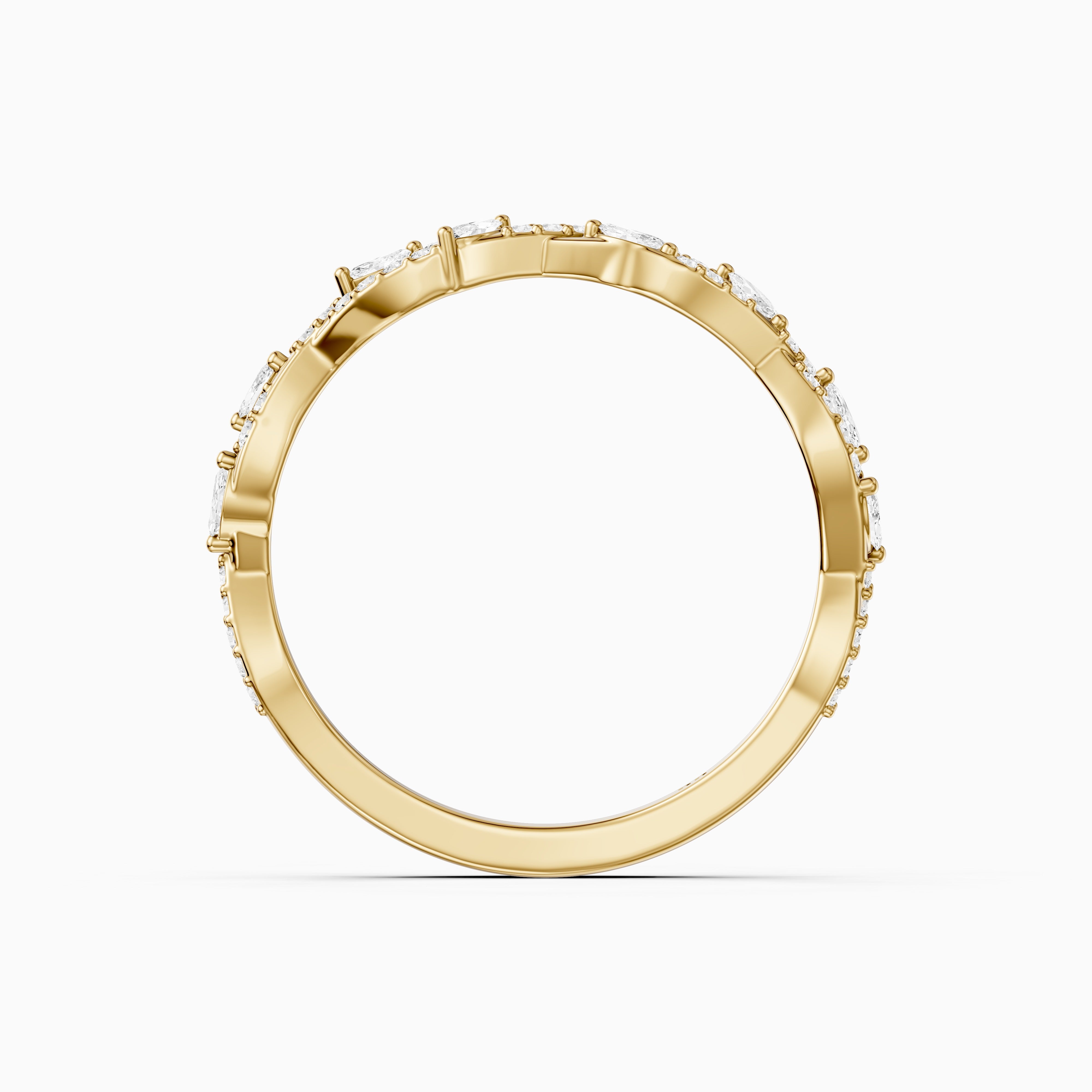 Elodie Twisted Marquise and Round Lab Grown Diamond Wedding Band