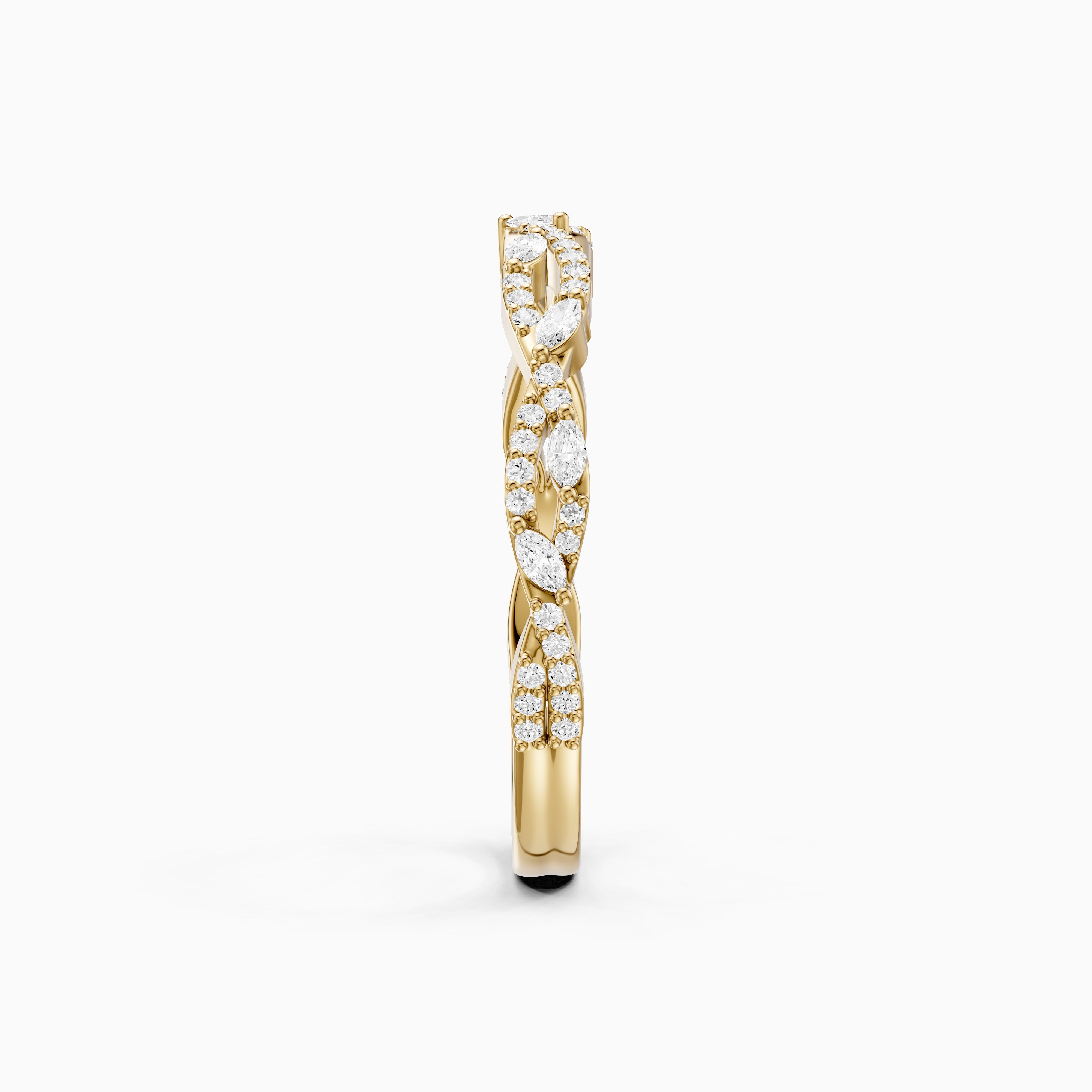 Elodie Twisted Marquise and Round Lab Grown Diamond Wedding Band