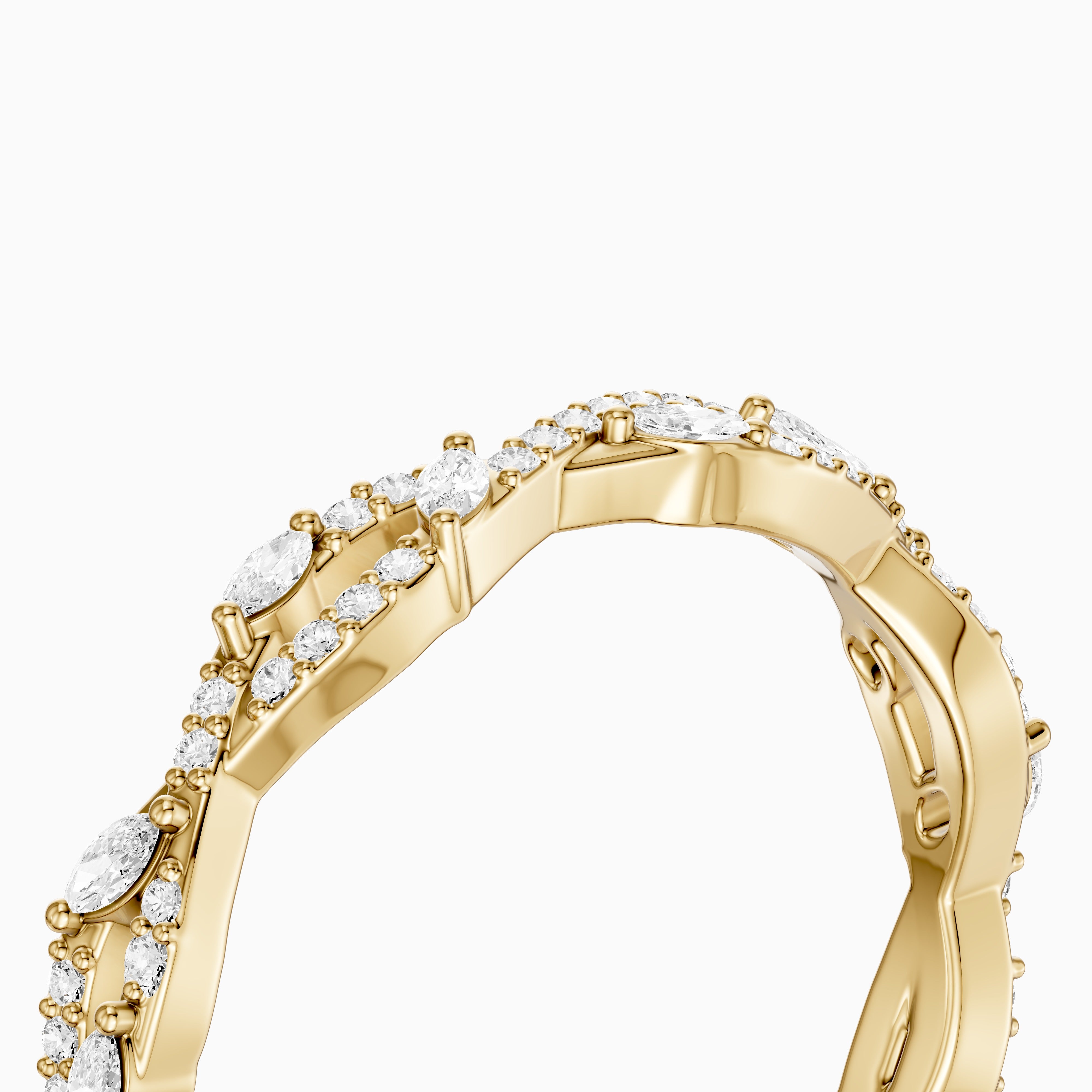 Elodie Twisted Marquise and Round Lab Grown Diamond Wedding Band
