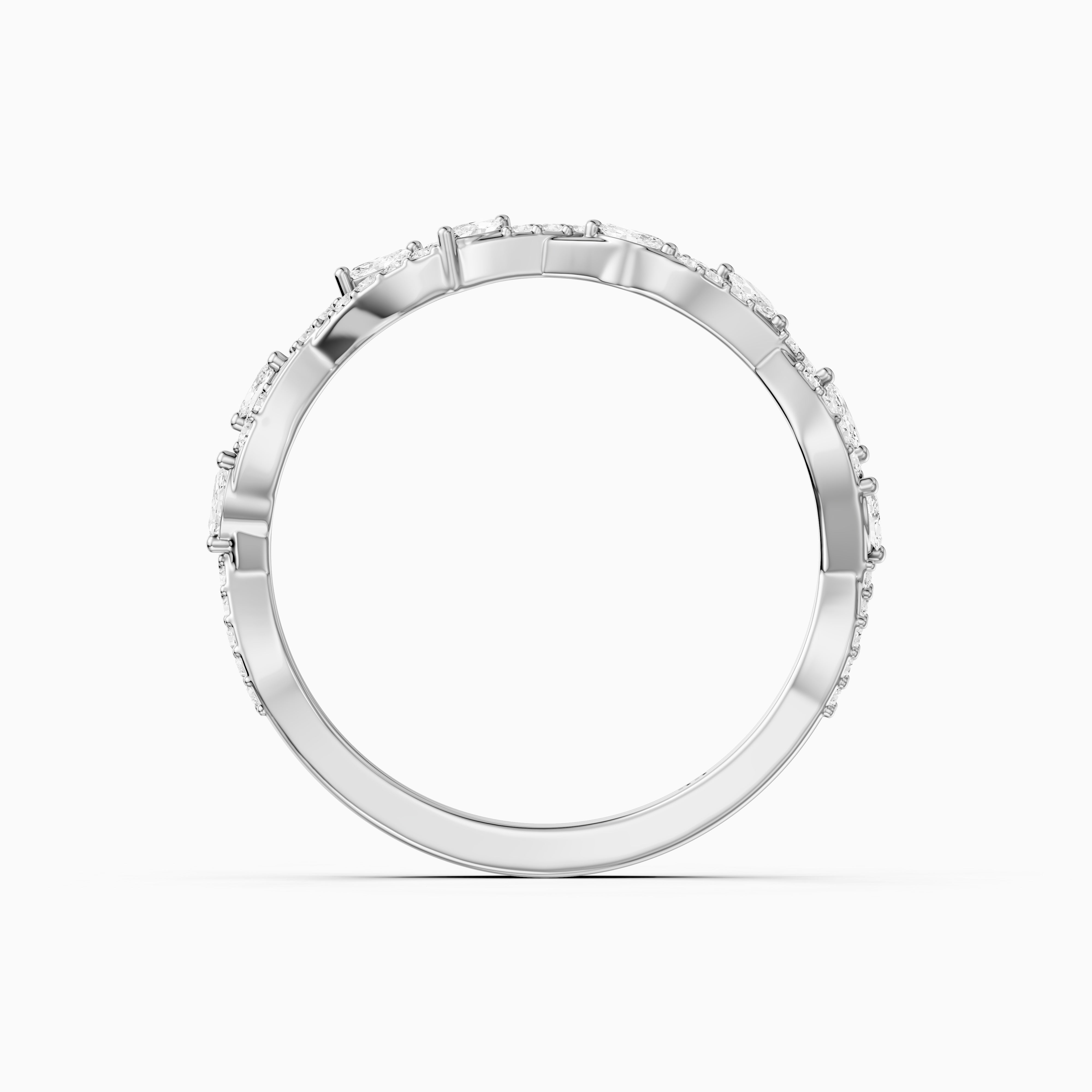 Elodie Twisted Marquise and Round Lab Grown Diamond Wedding Band
