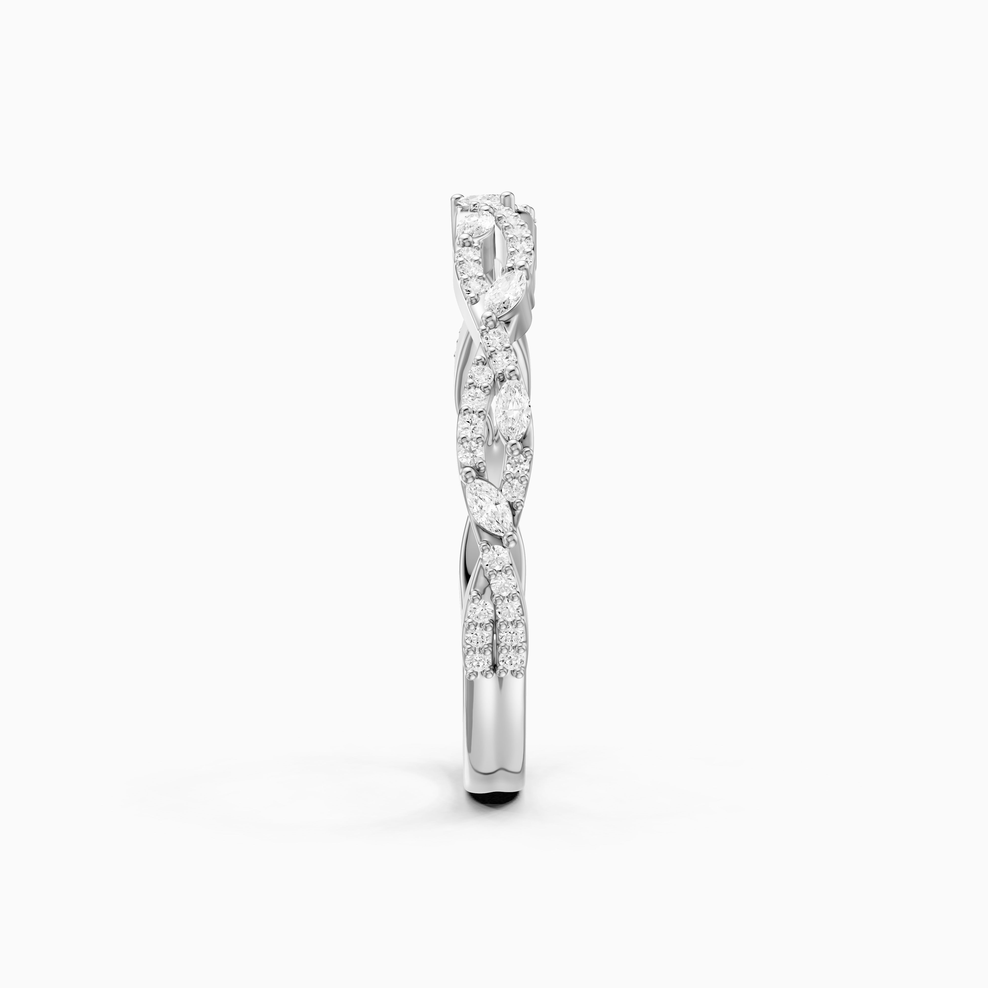 Elodie Twisted Marquise and Round Lab Grown Diamond Wedding Band