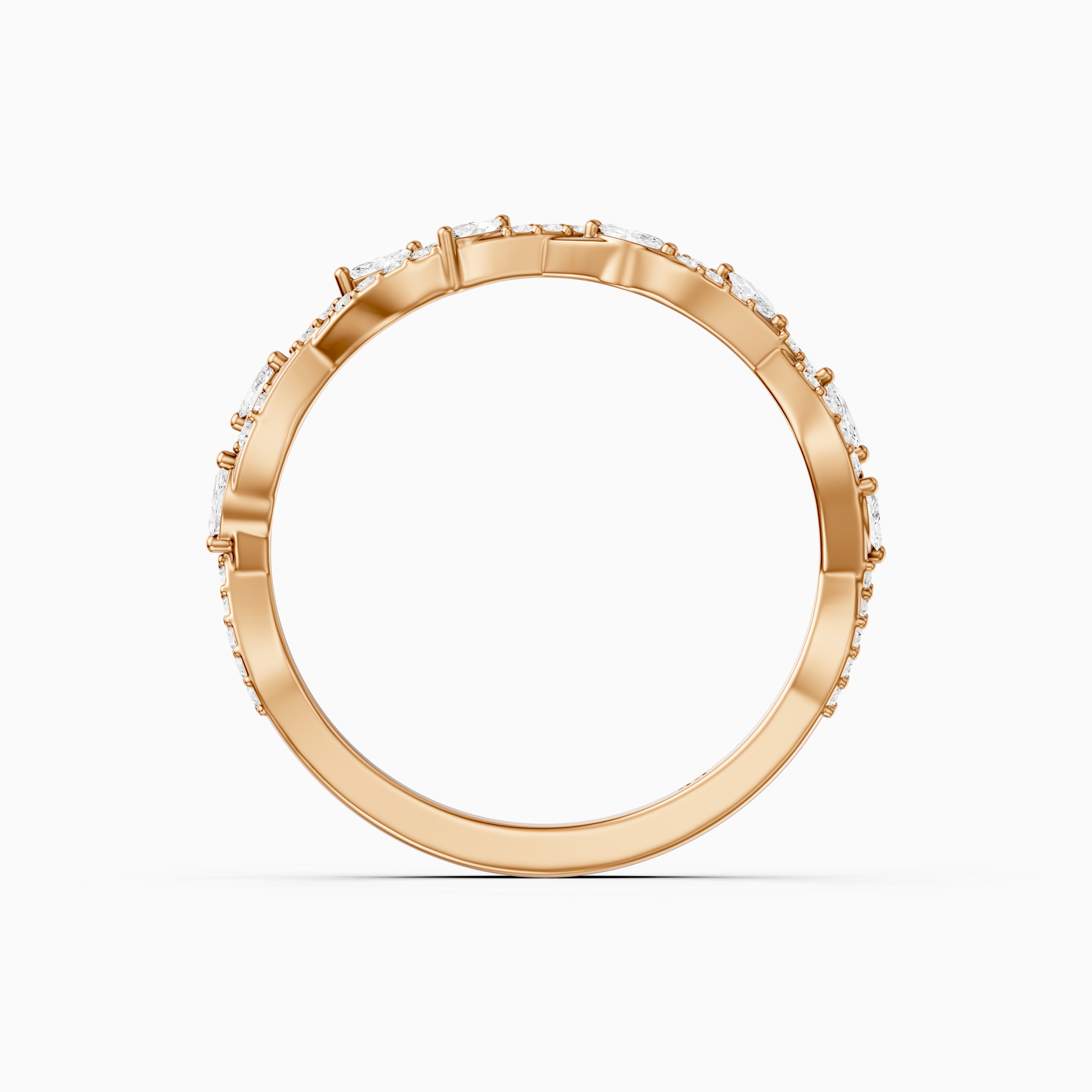 Elodie Twisted Marquise and Round Lab Grown Diamond Wedding Band