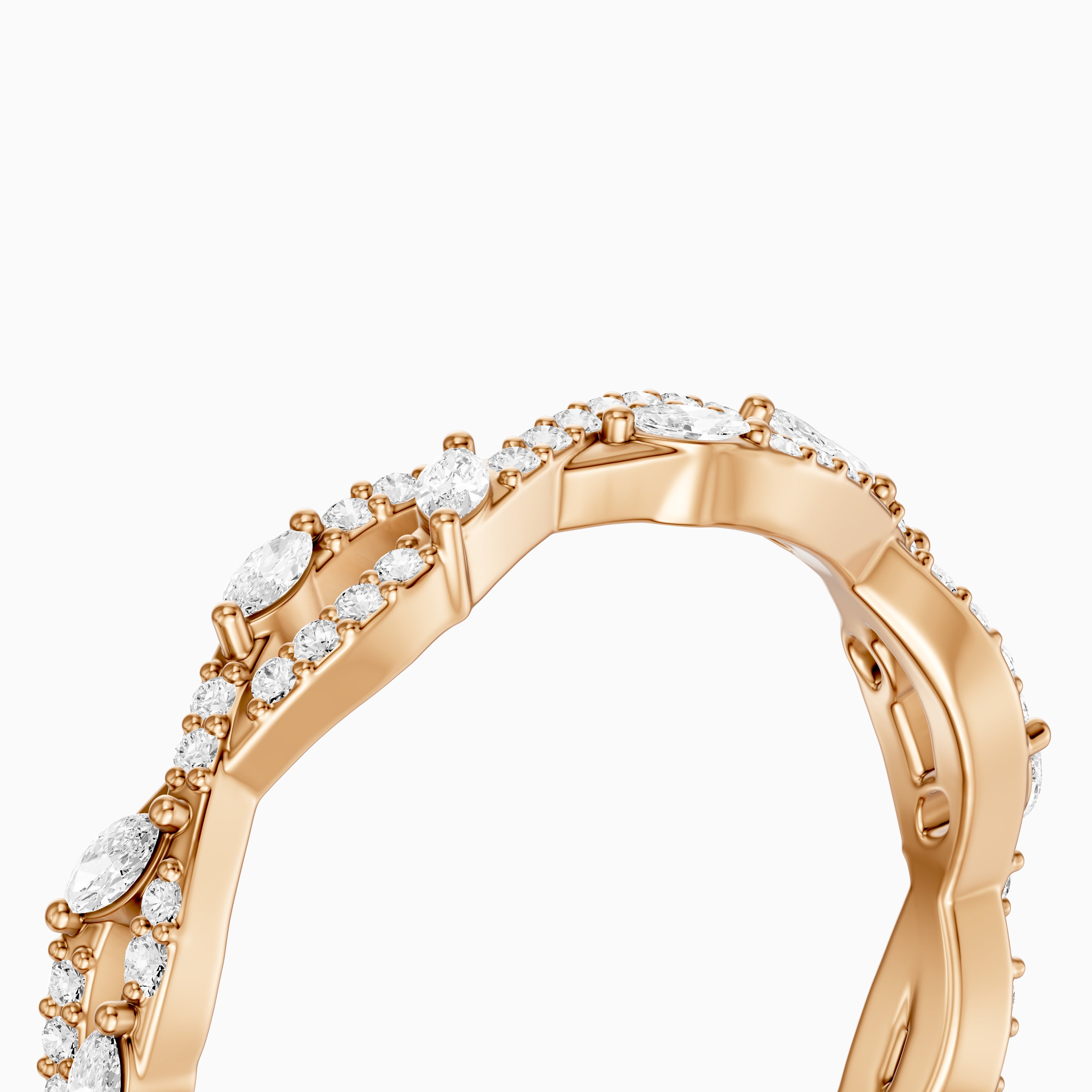 Elodie Twisted Marquise and Round Lab Grown Diamond Wedding Band