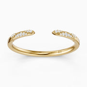 Isla Open Wedding Band Lab Grown Diamond with Milgrain