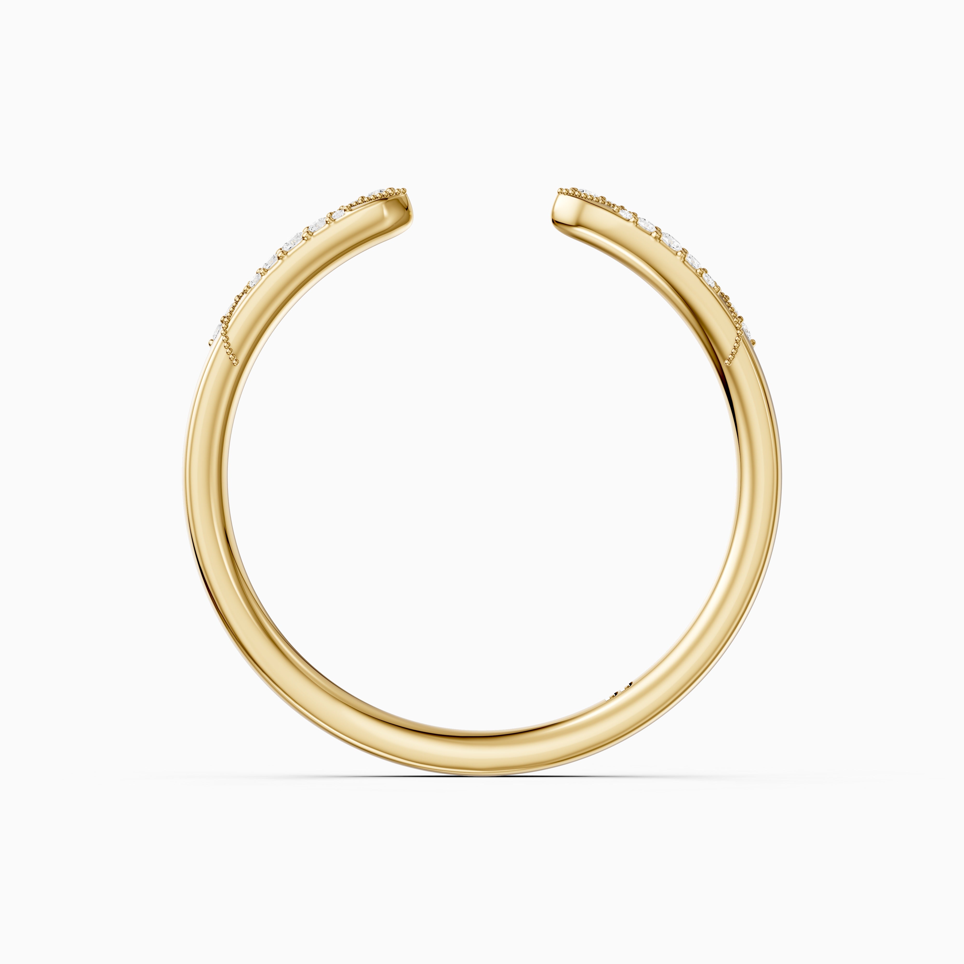 Isla Open Wedding Band Lab Grown Diamond with Milgrain