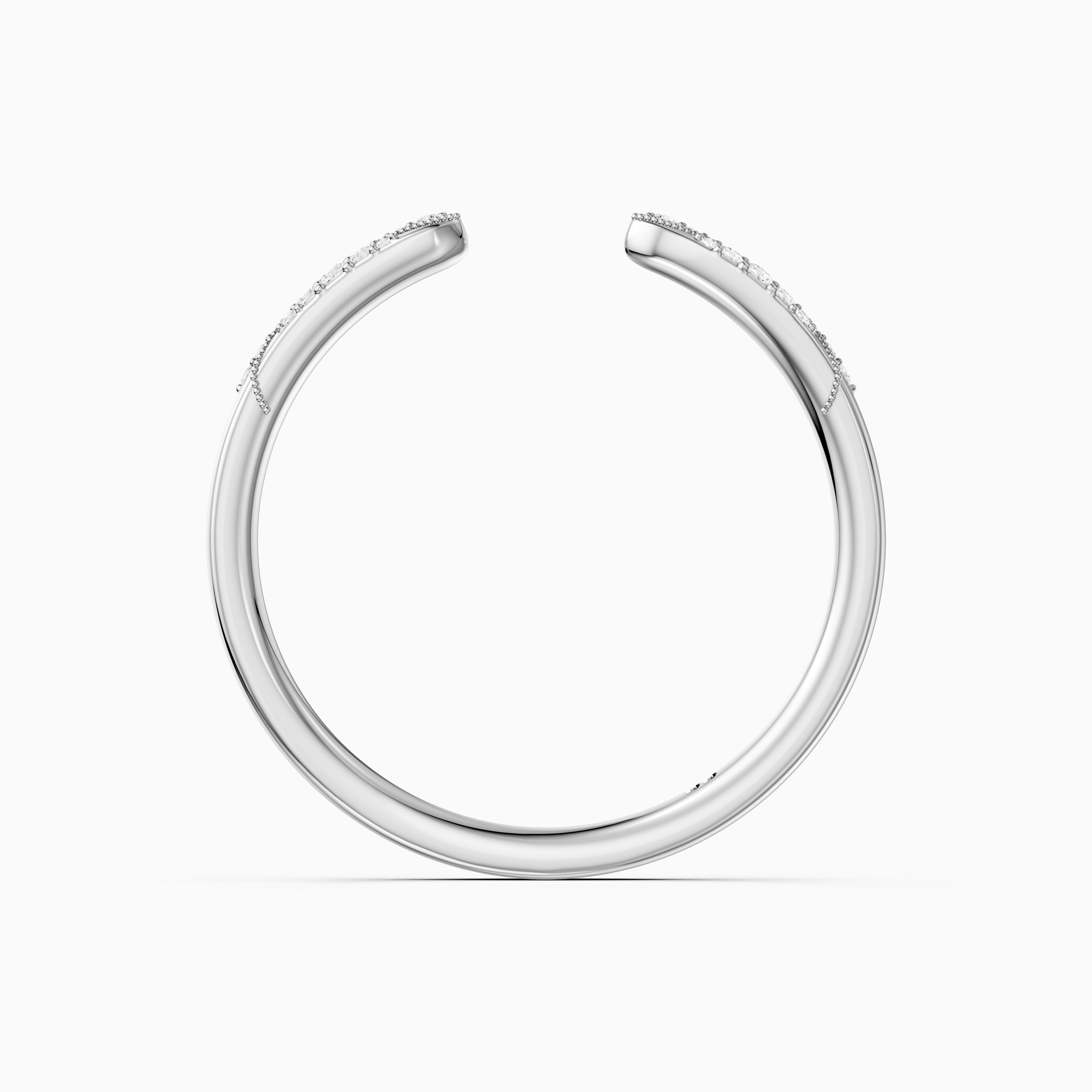 Isla Open Wedding Band Lab Grown Diamond with Milgrain