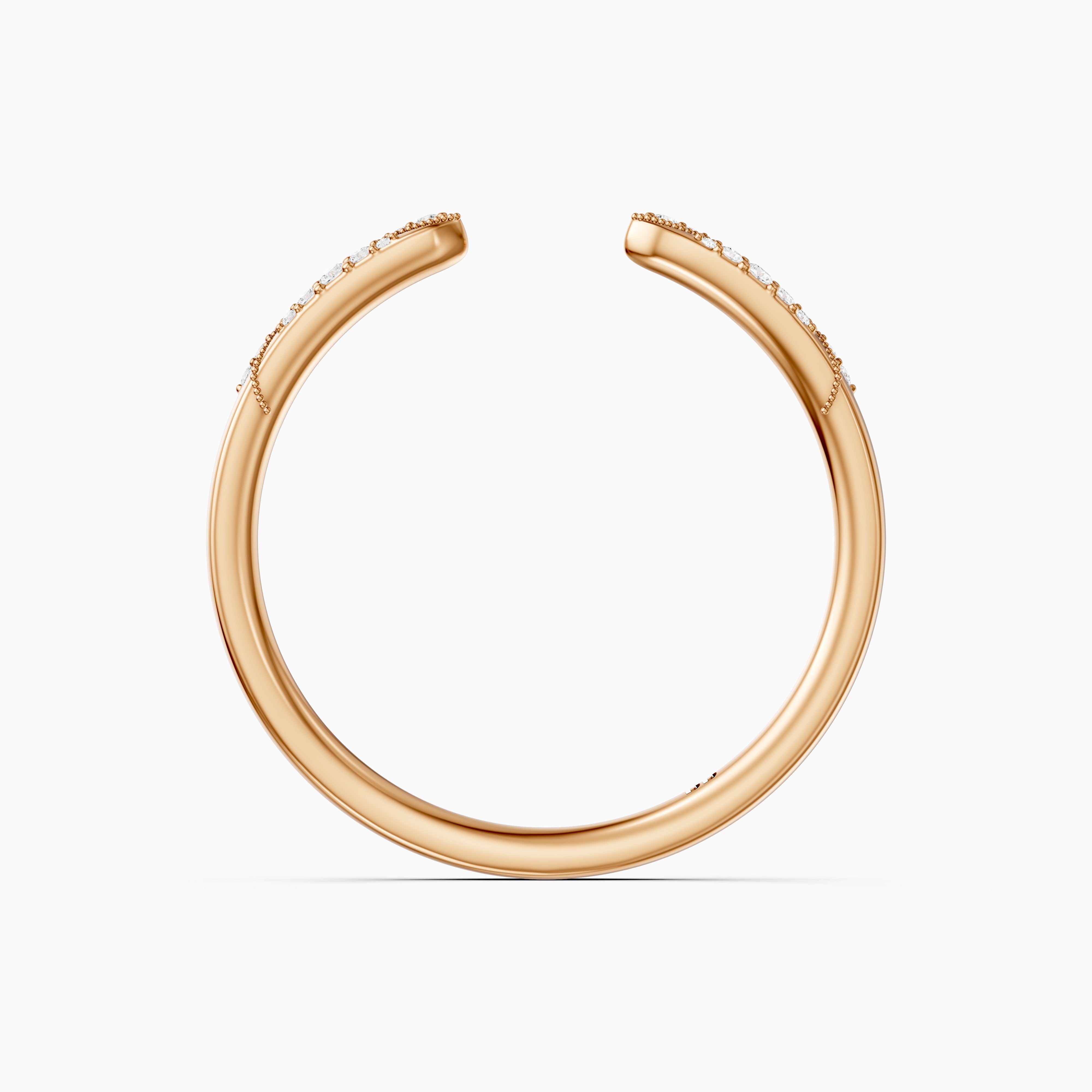 Isla Open Wedding Band Lab Grown Diamond with Milgrain