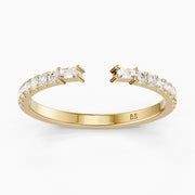 Kaia Round and Tapered Baguette Lab Grown Diamond Open Wedding Band