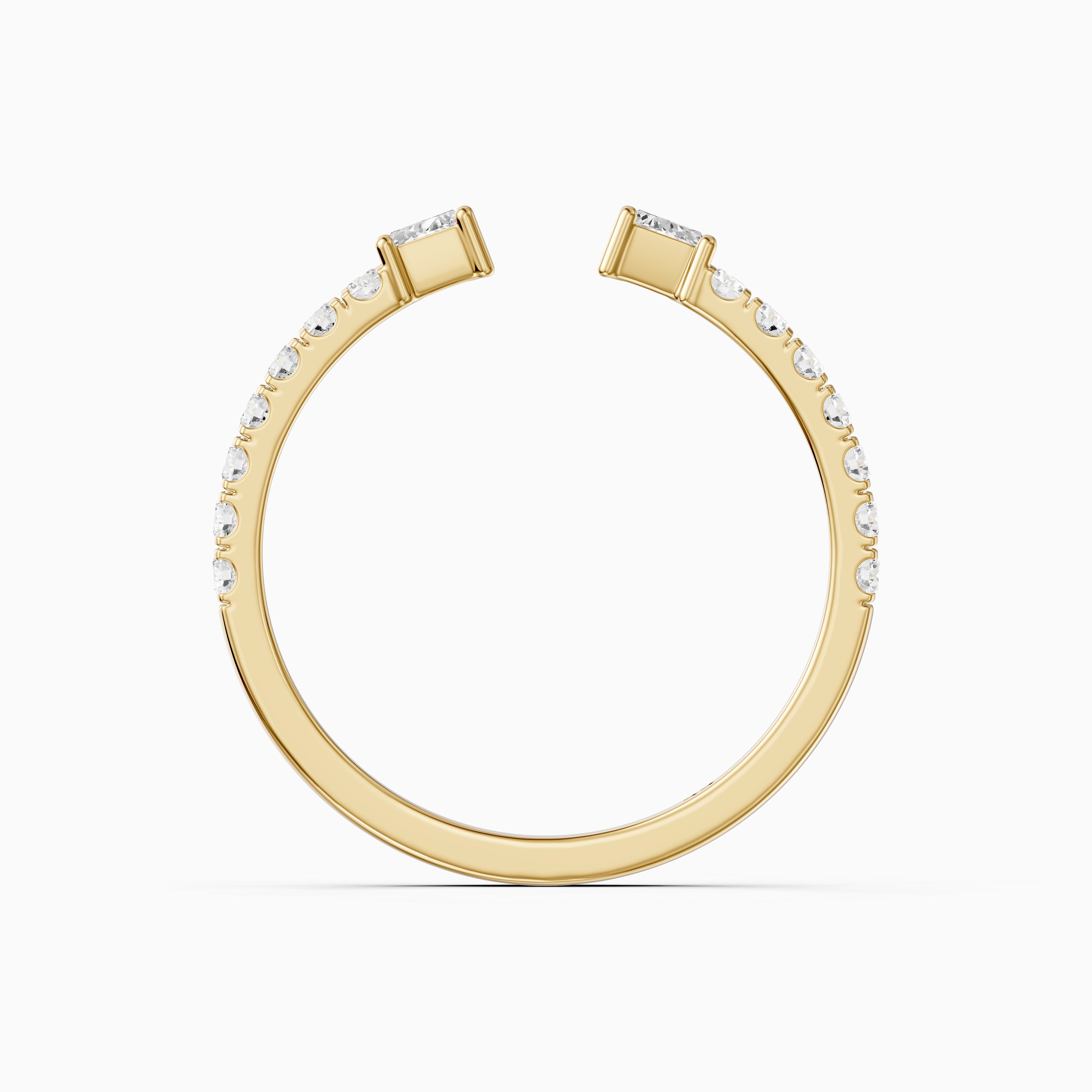 Kaia Round and Tapered Baguette Lab Grown Diamond Open Wedding Band