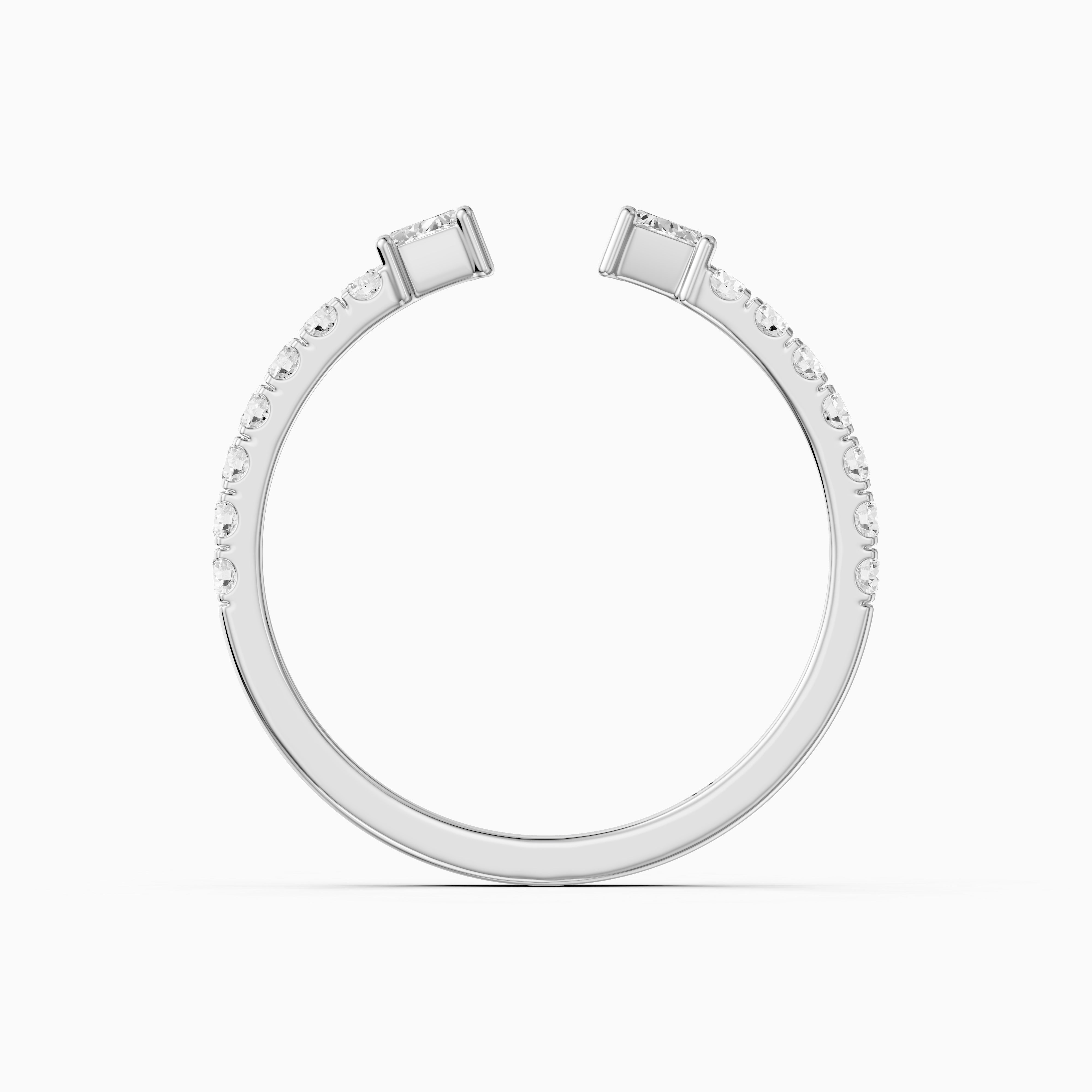 Kaia Round and Tapered Baguette Lab Grown Diamond Open Wedding Band