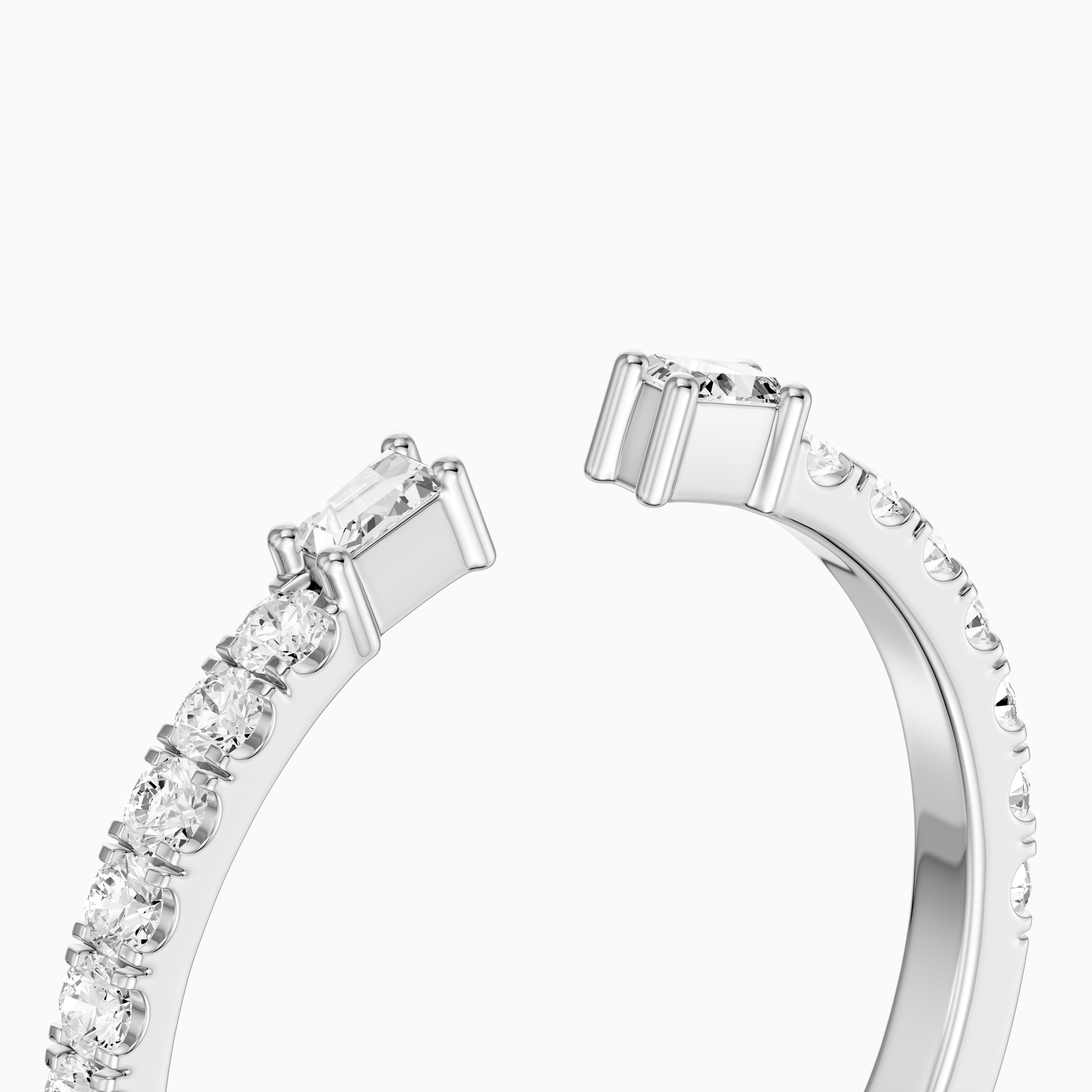 Kaia Round and Tapered Baguette Lab Grown Diamond Open Wedding Band
