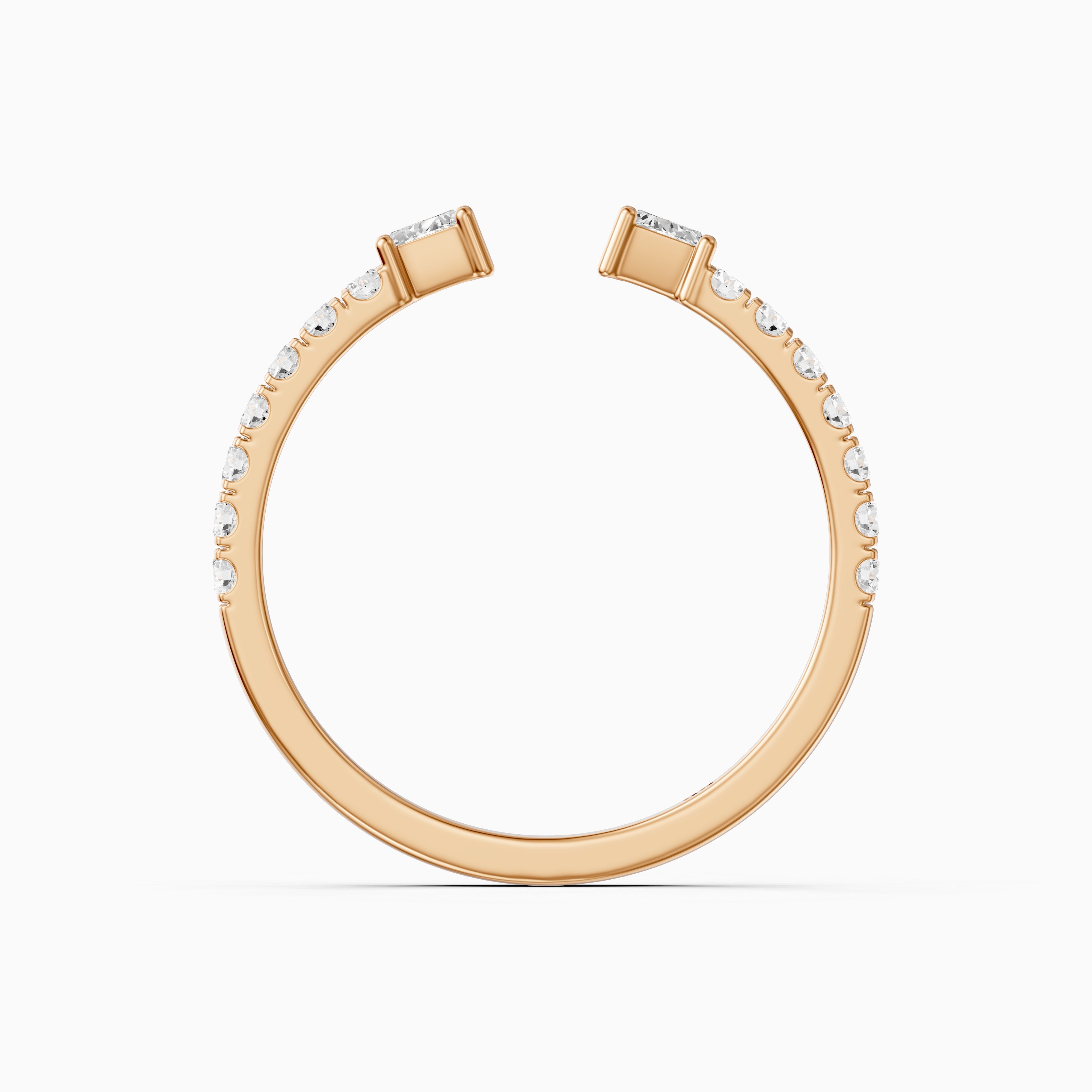 Kaia Round and Tapered Baguette Lab Grown Diamond Open Wedding Band