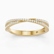 Lyra Crossover Pavé Lab Grown Diamond Wedding Band