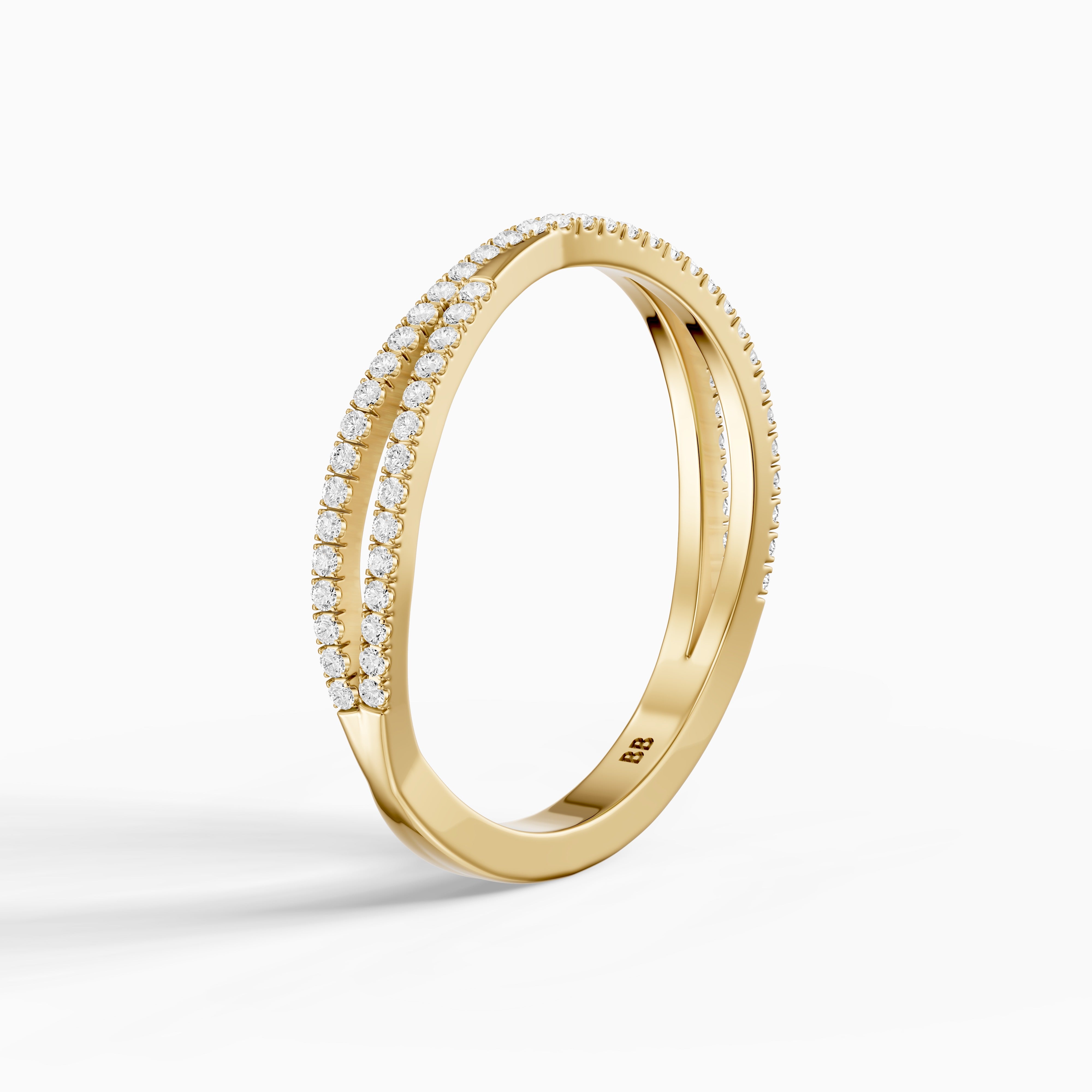 Lyra Crossover Pavé Lab Grown Diamond Wedding Band