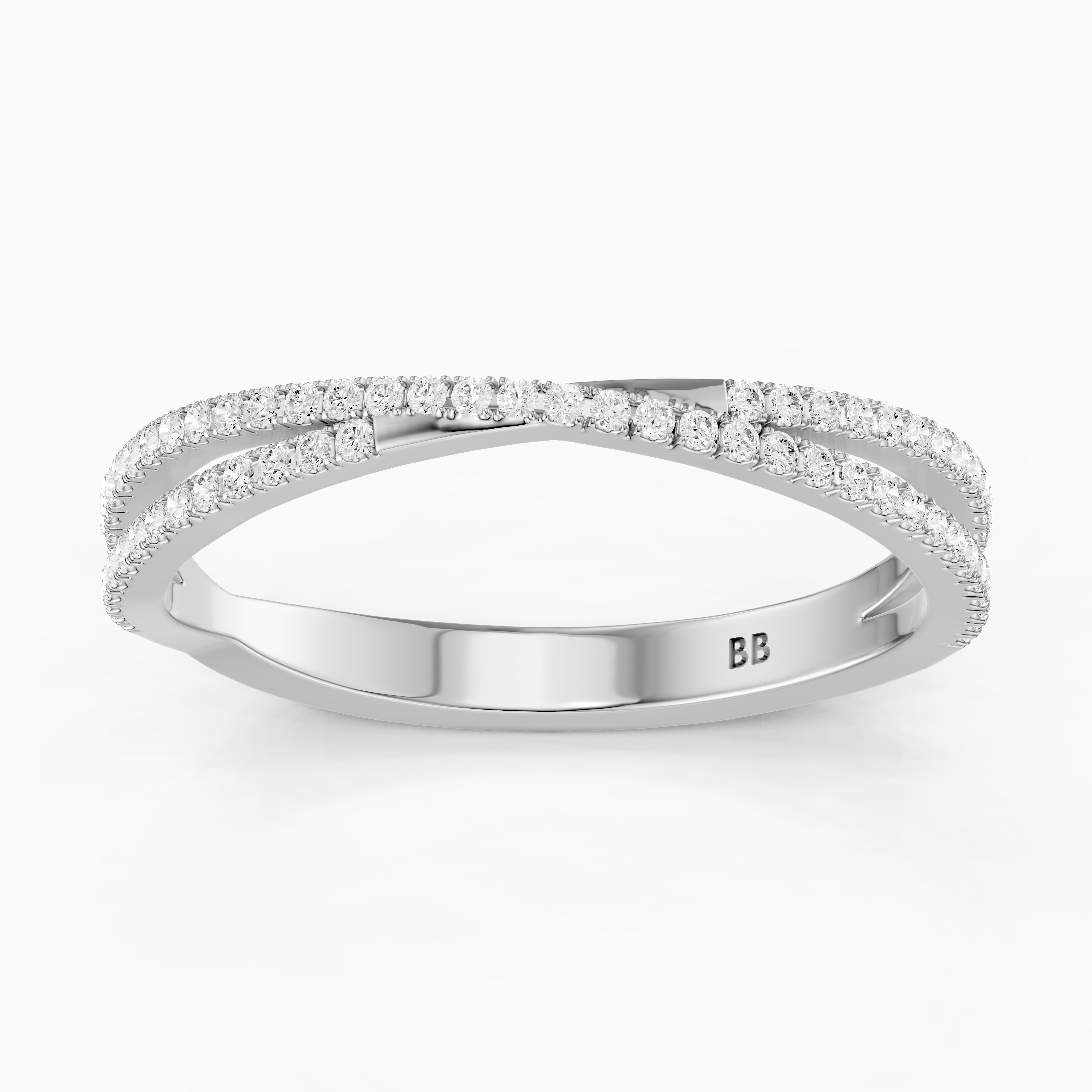 Lyra Crossover Pavé Lab Grown Diamond Wedding Band
