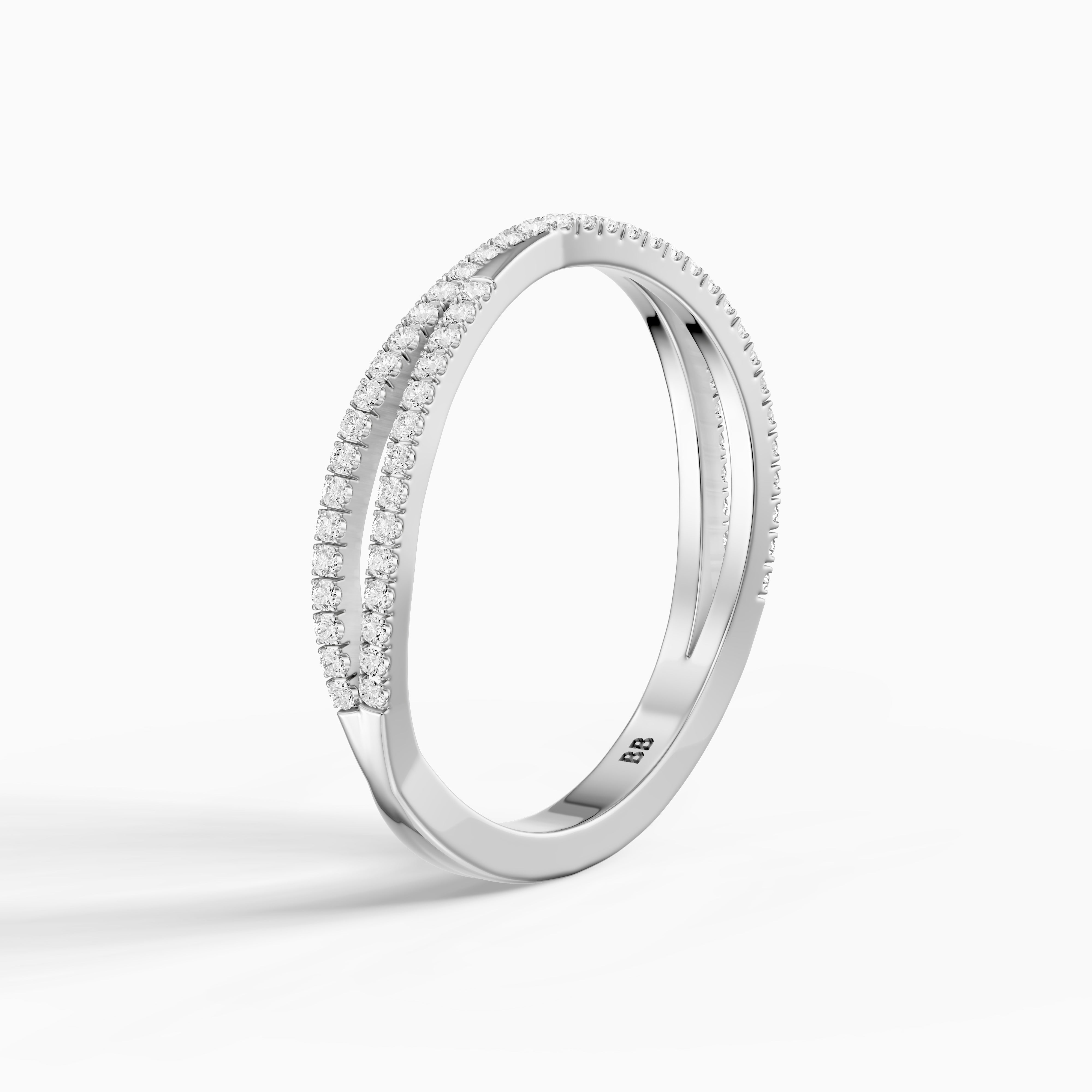 Lyra Crossover Pavé Lab Grown Diamond Wedding Band