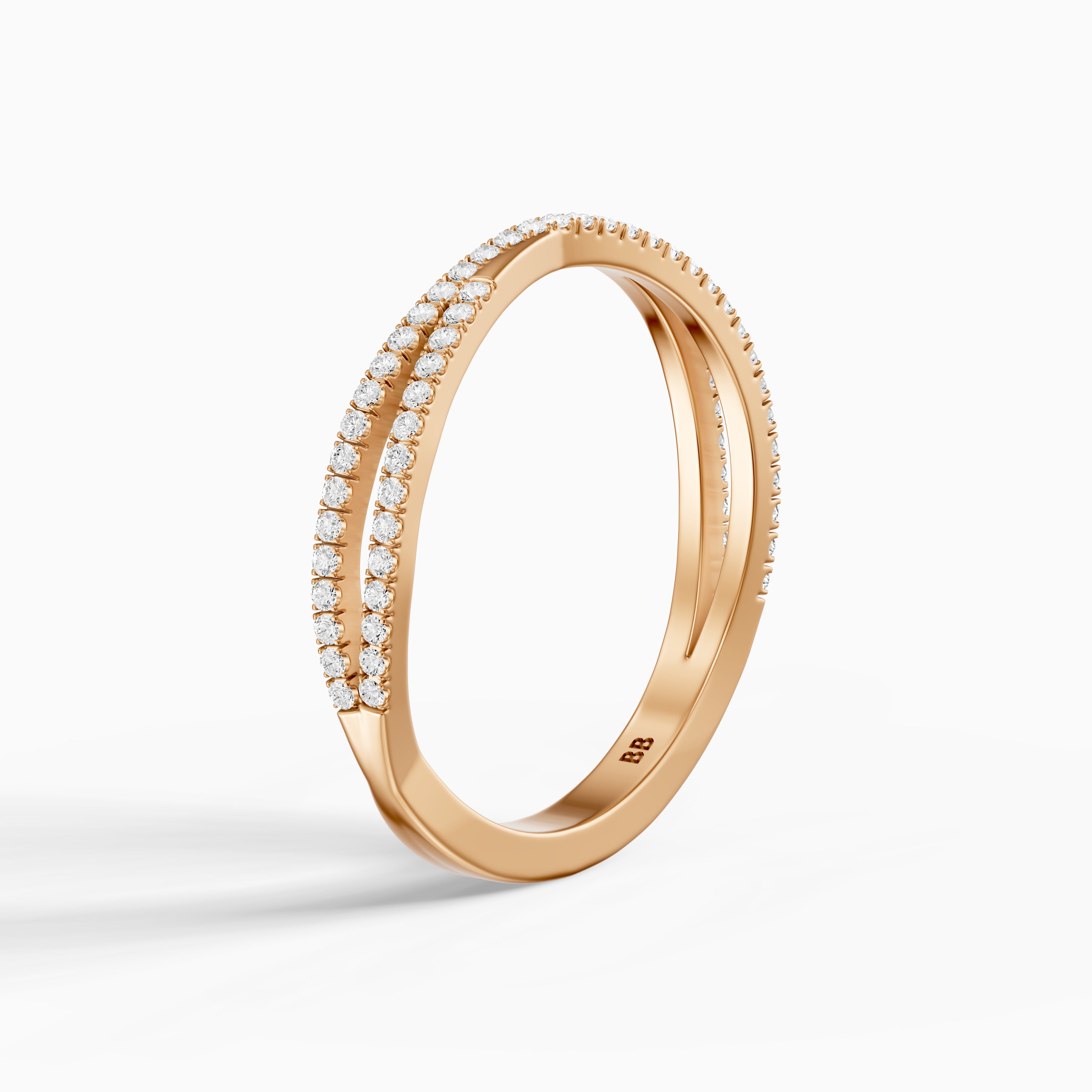 Lyra Crossover Pavé Lab Grown Diamond Wedding Band