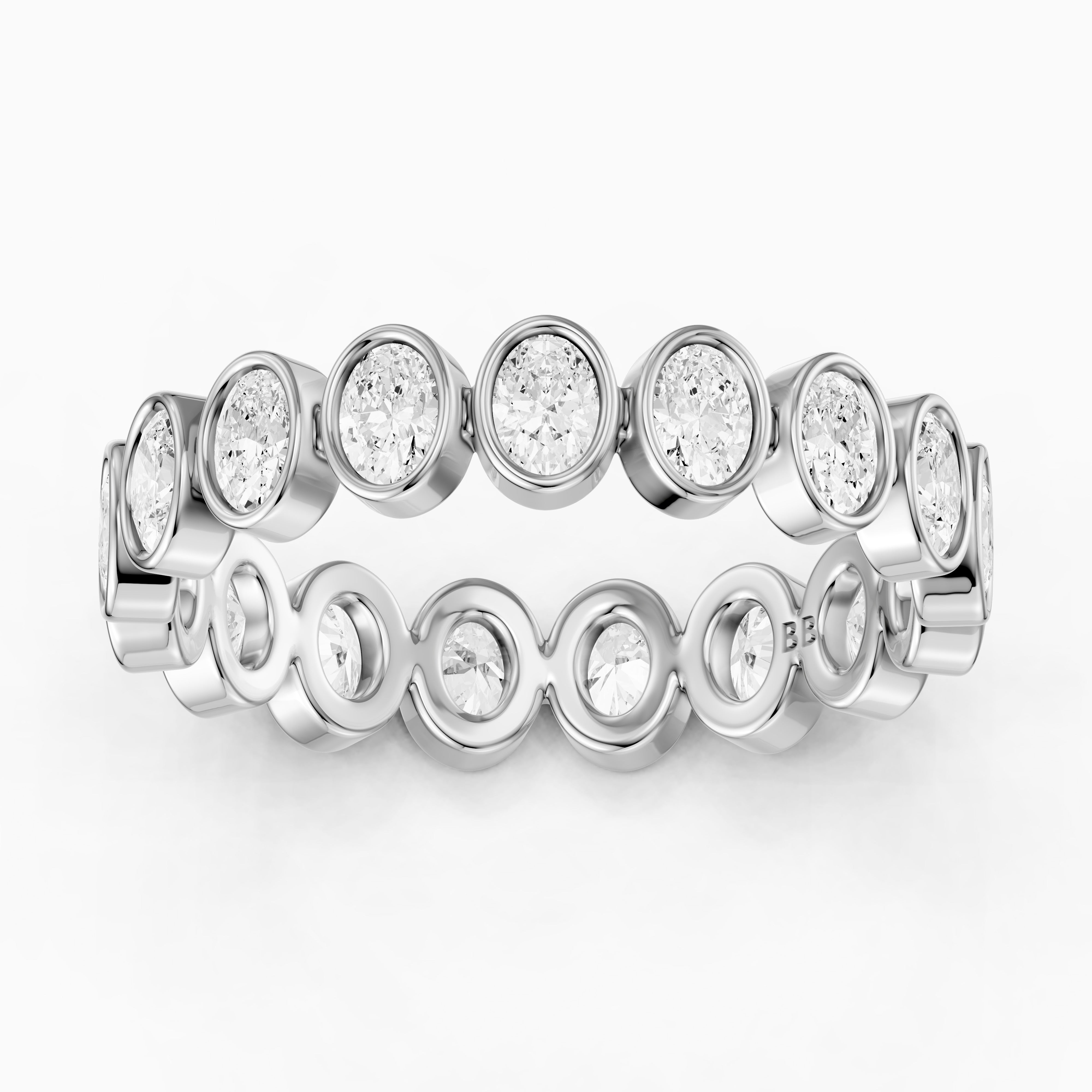 Rhea Bezel Set Oval Lab Grown Diamond Eternity Band