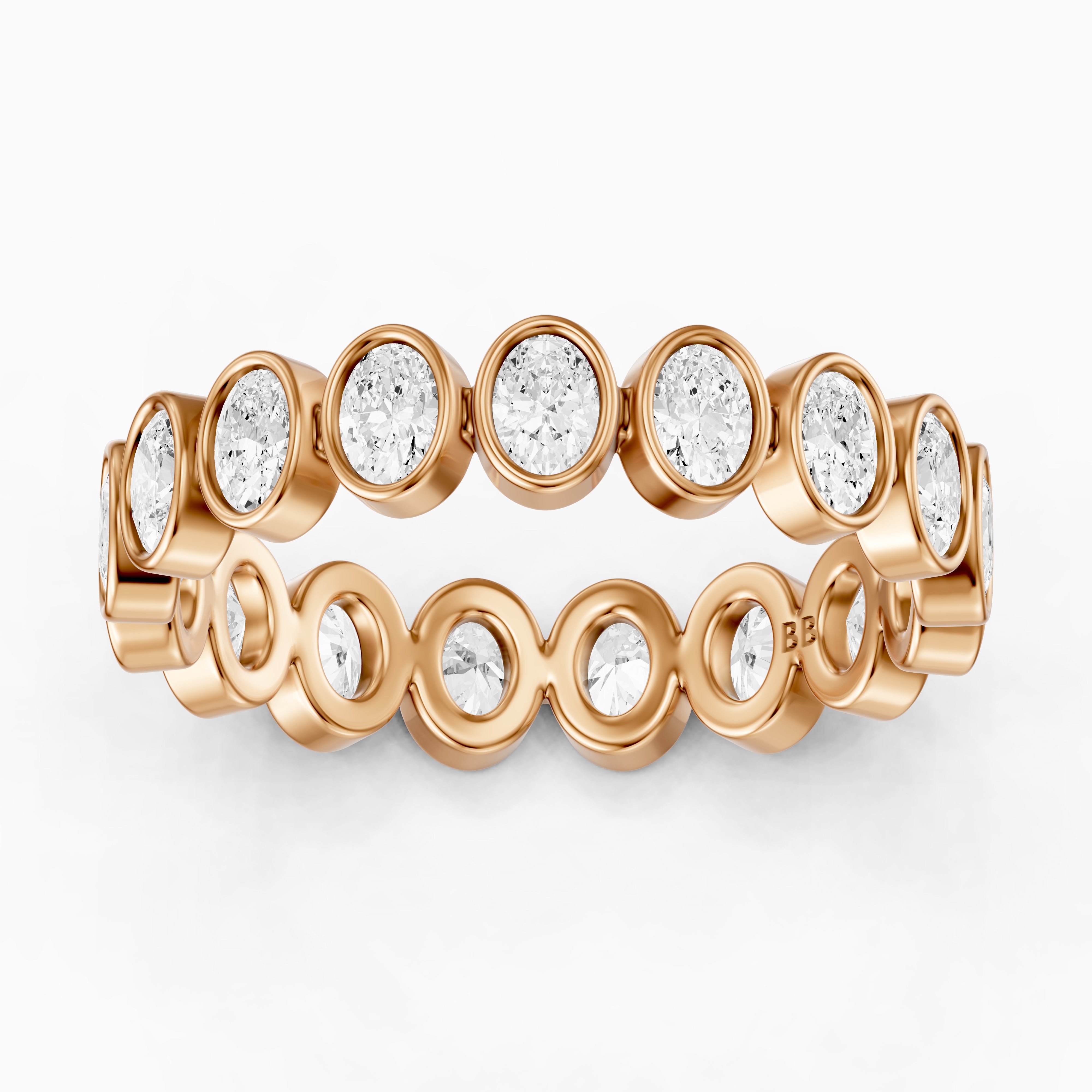 Rhea Bezel Set Oval Lab Grown Diamond Eternity Band