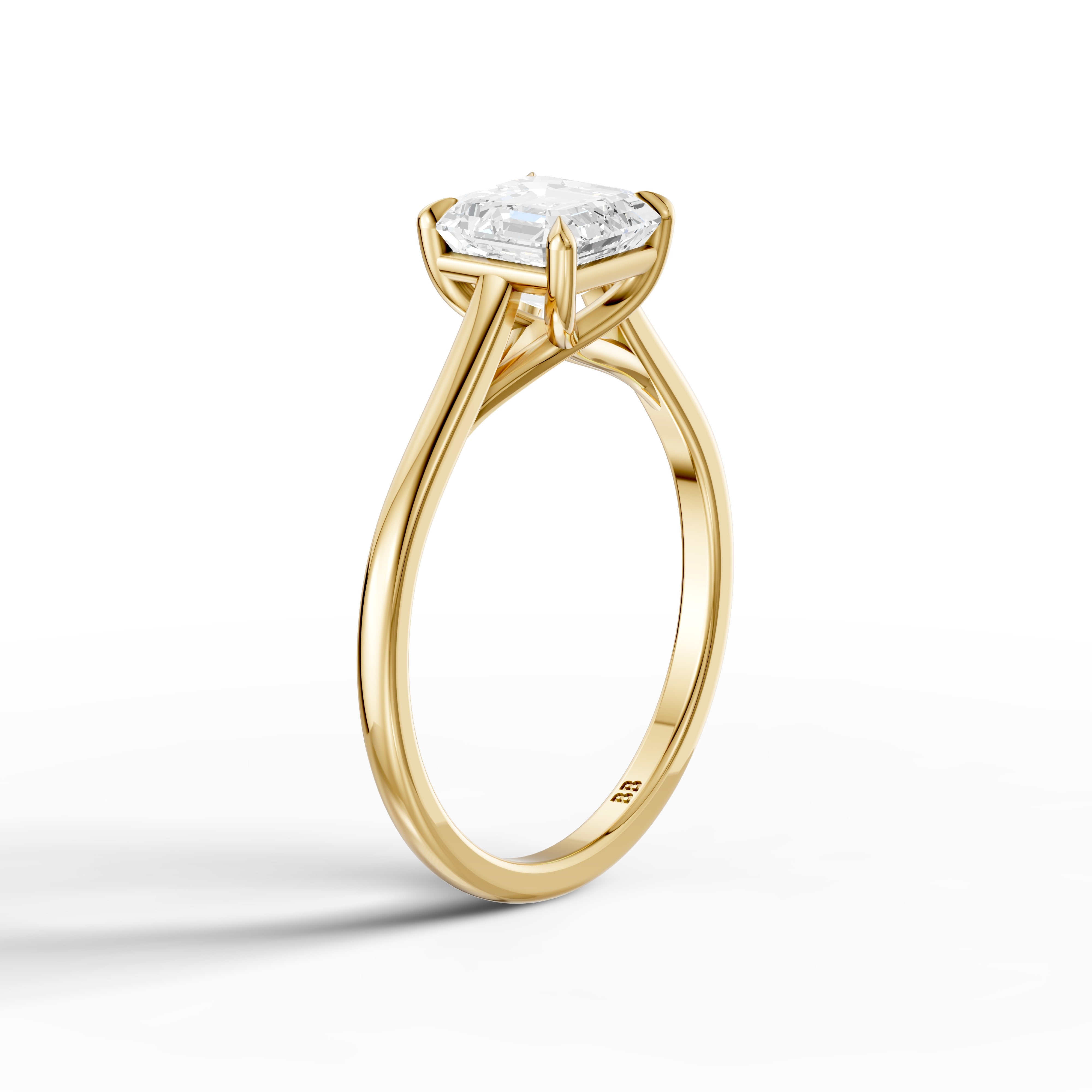 Olivia Asscher Cut Solitaire Moissanite Diamond Engagement Ring