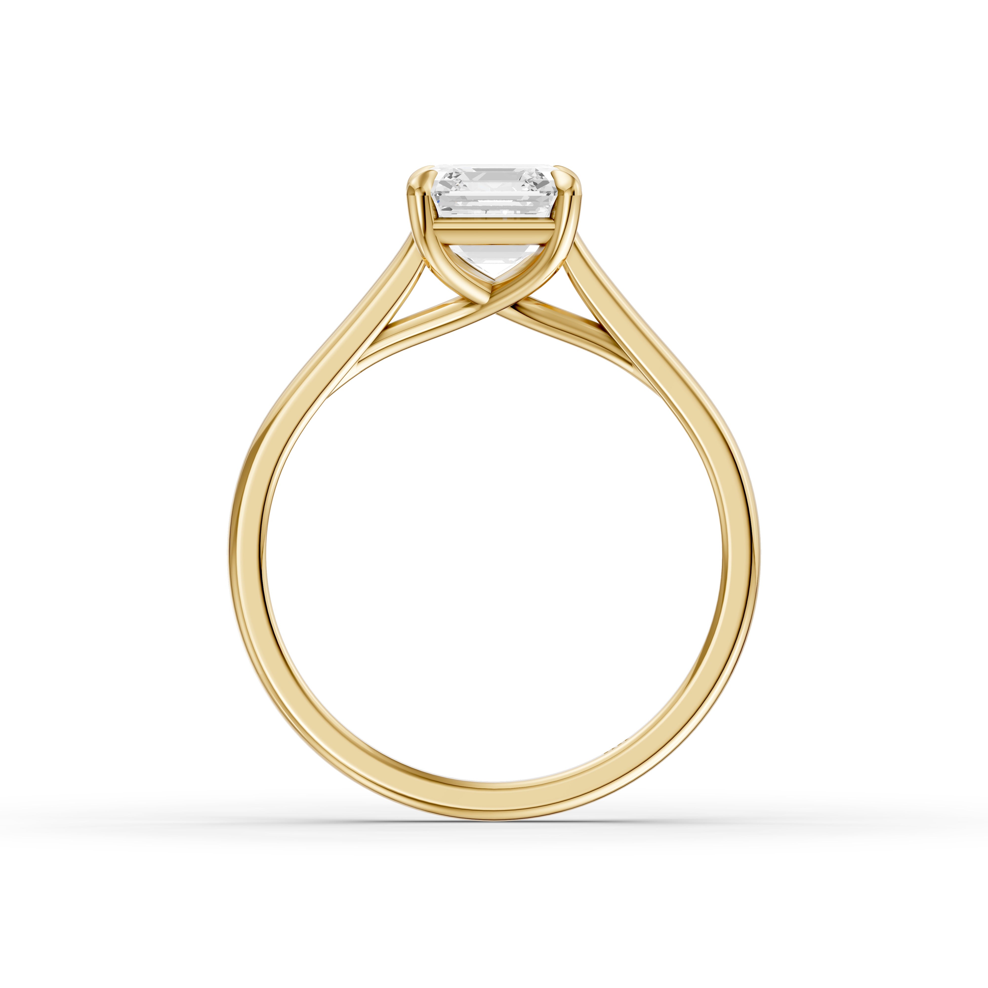 Olivia Asscher Cut Solitaire Moissanite Diamond Engagement Ring