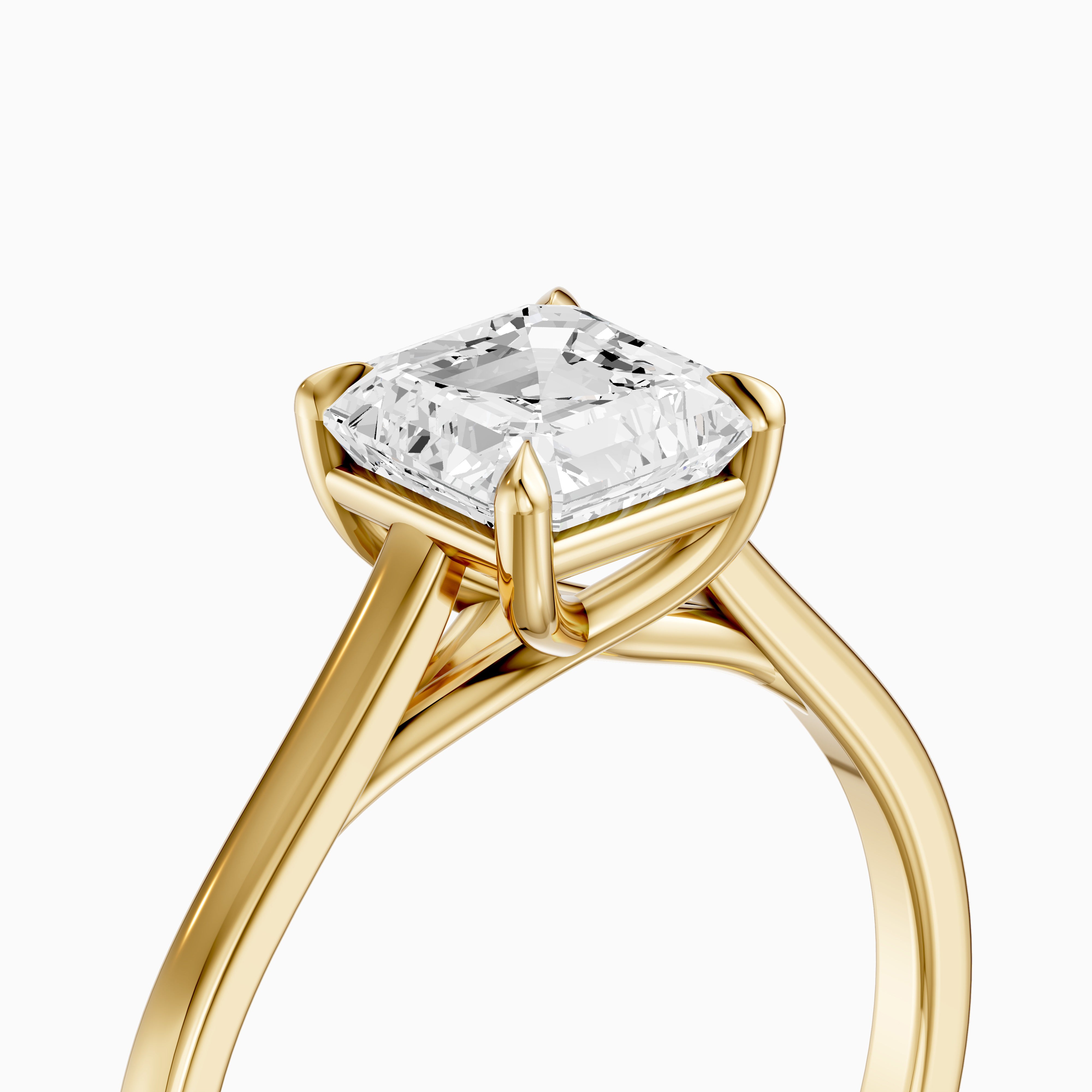 Olivia Asscher Cut Solitaire Moissanite Diamond Engagement Ring