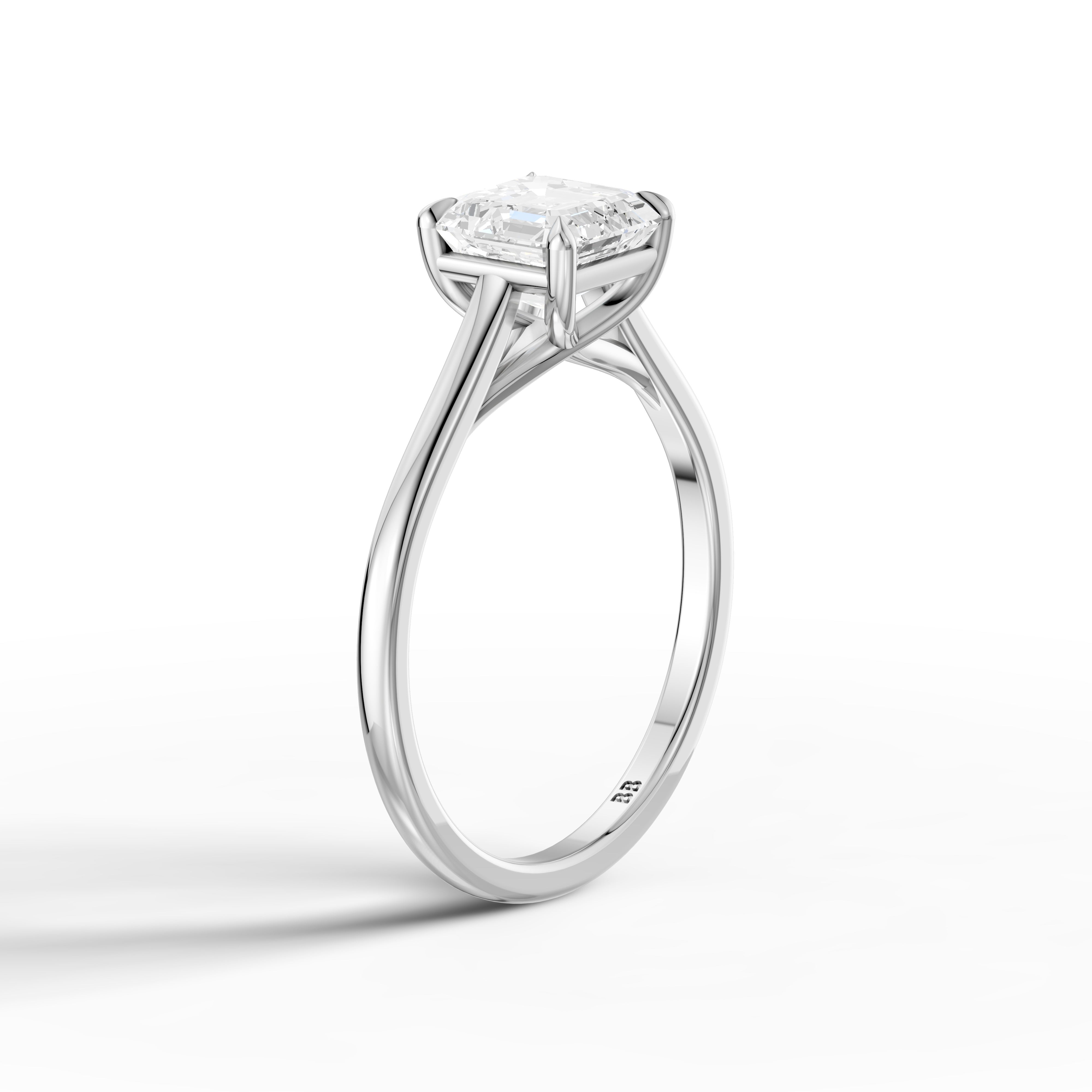 Olivia Asscher Cut Solitaire Moissanite Diamond Engagement Ring