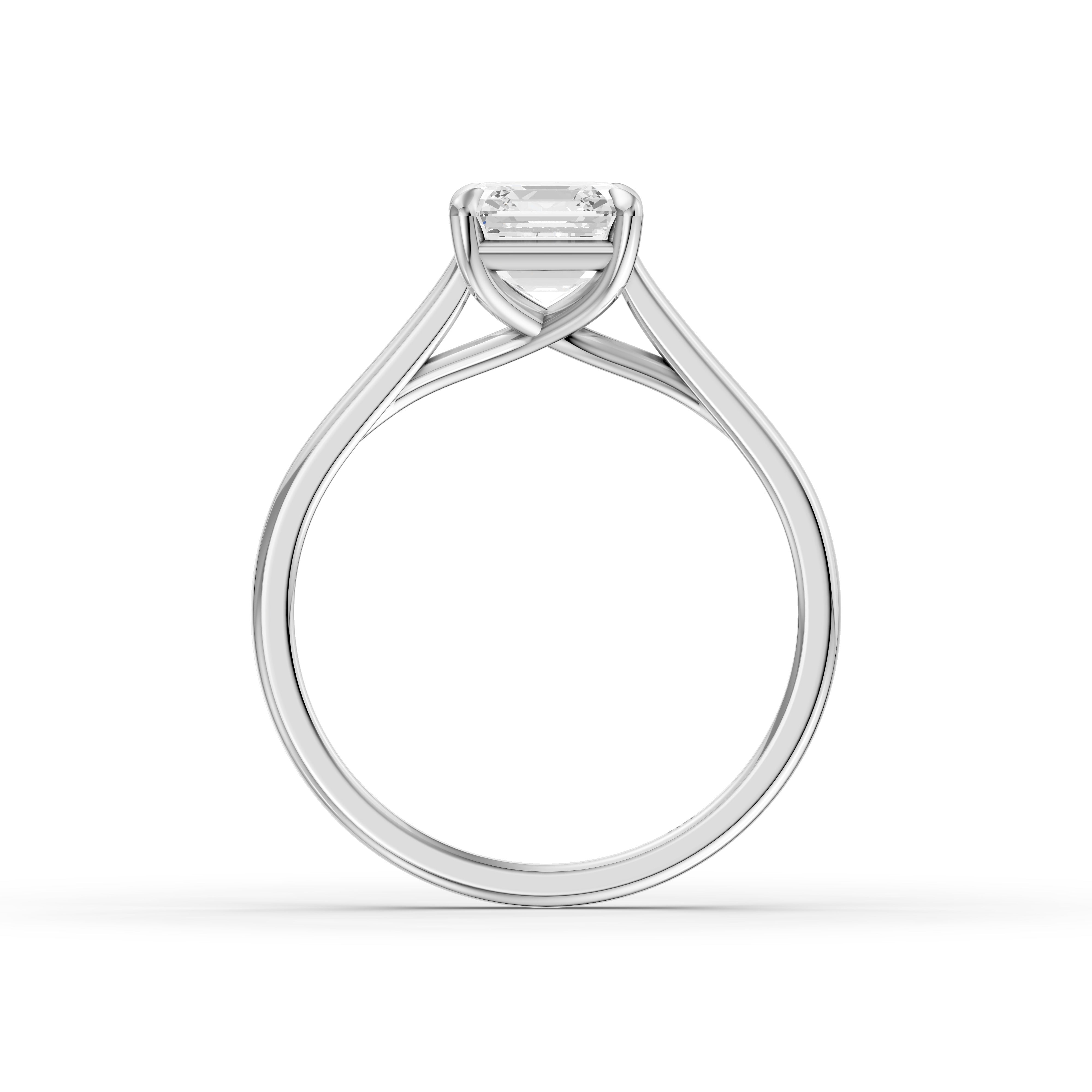 Olivia Asscher Cut Solitaire Moissanite Diamond Engagement Ring