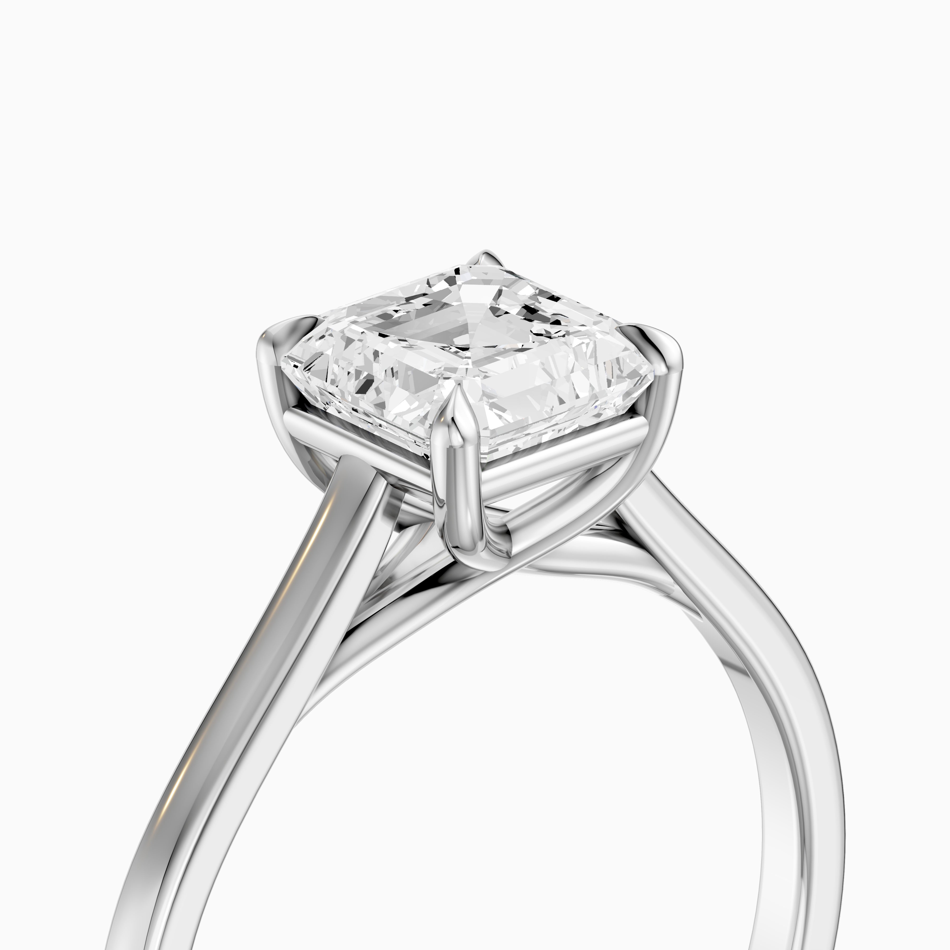 Olivia Asscher Cut Solitaire Moissanite Diamond Engagement Ring