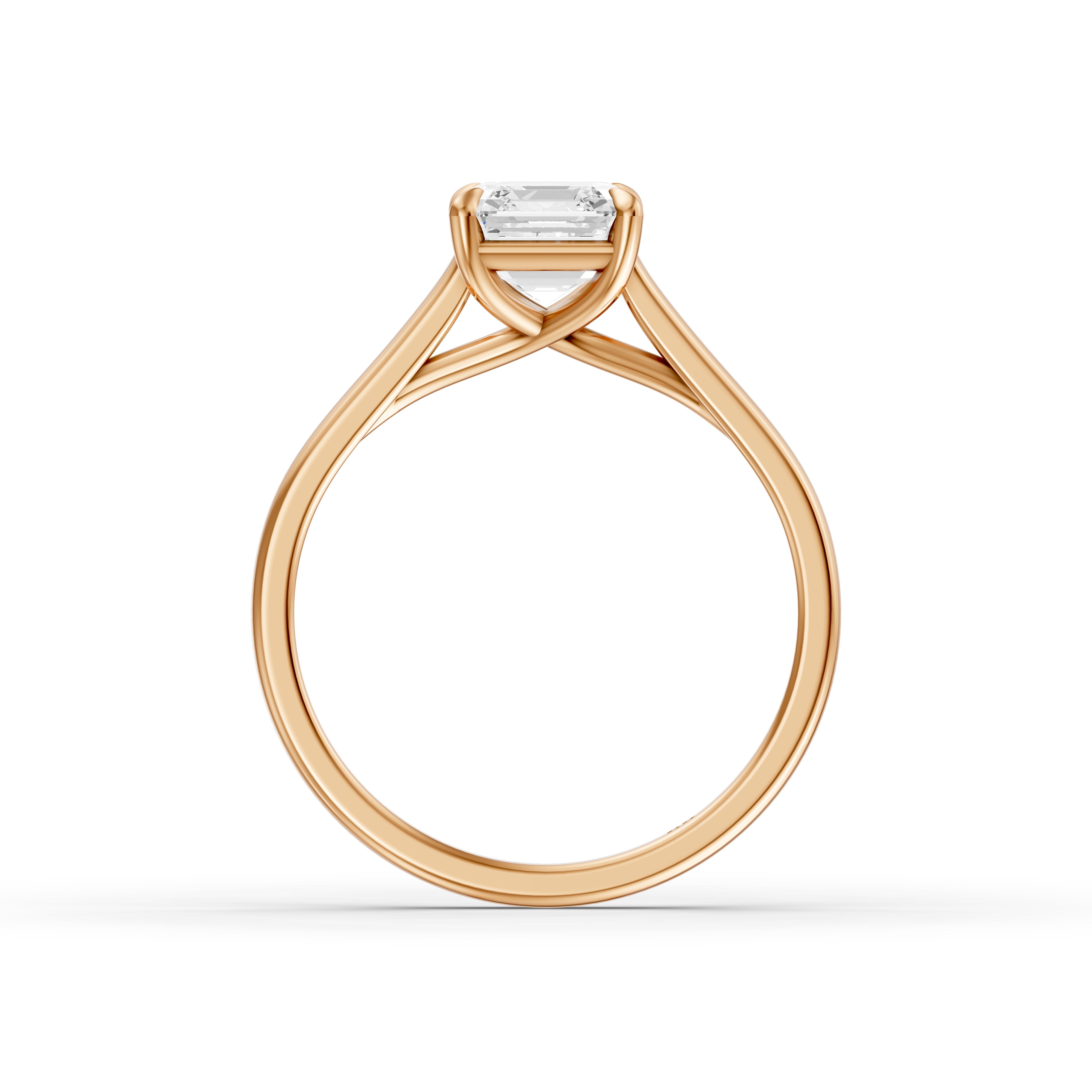 Olivia Asscher Cut Solitaire Moissanite Diamond Engagement Ring