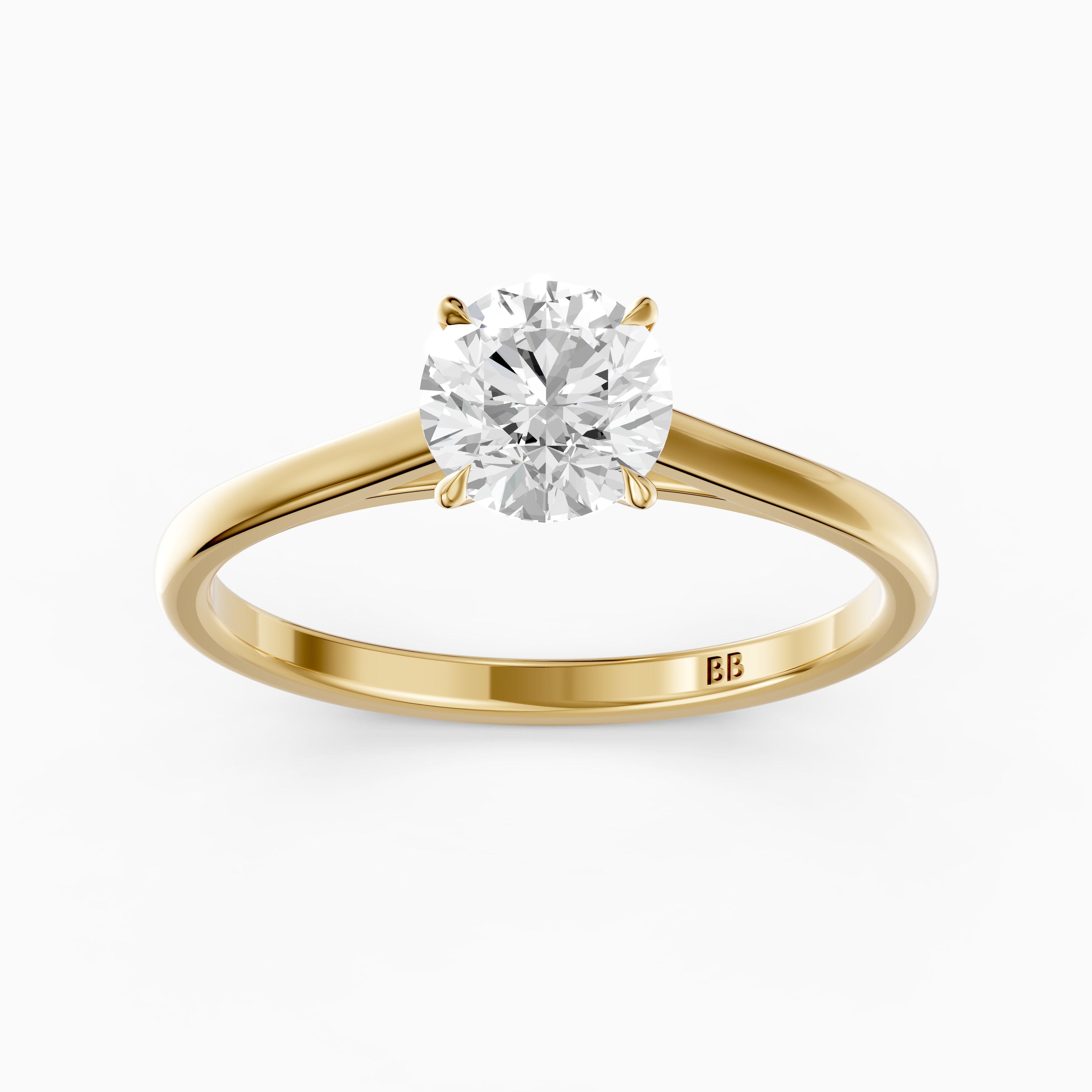 Aubrey 4 Prong Round Cut Solitaire Lab Grown Diamond Ring