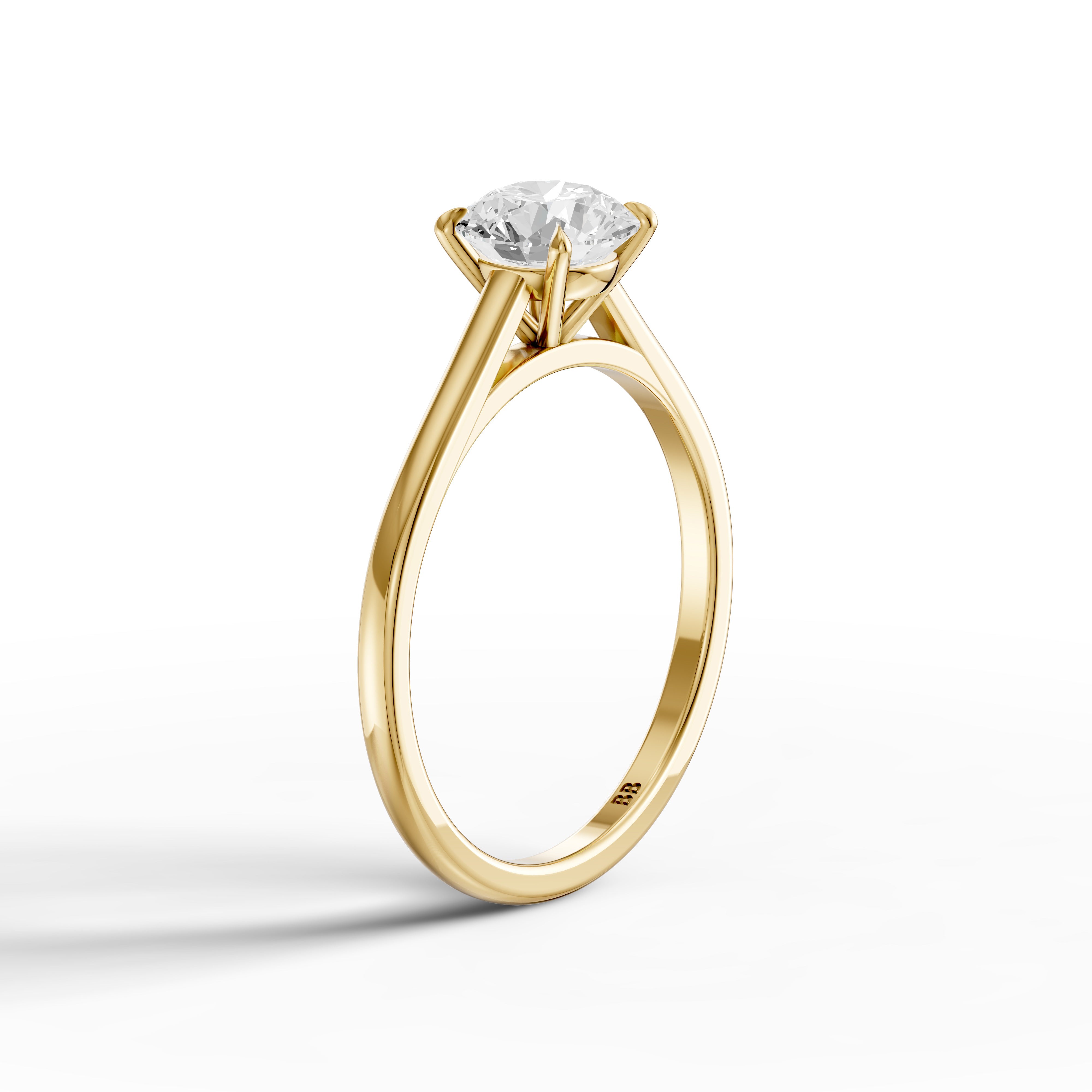 Aubrey 4 Prong Round Cut Solitaire Lab Grown Diamond Ring