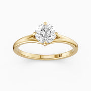Aubrie Round Cut Split Shank Solitaire Lab Grown Diamond Ring
