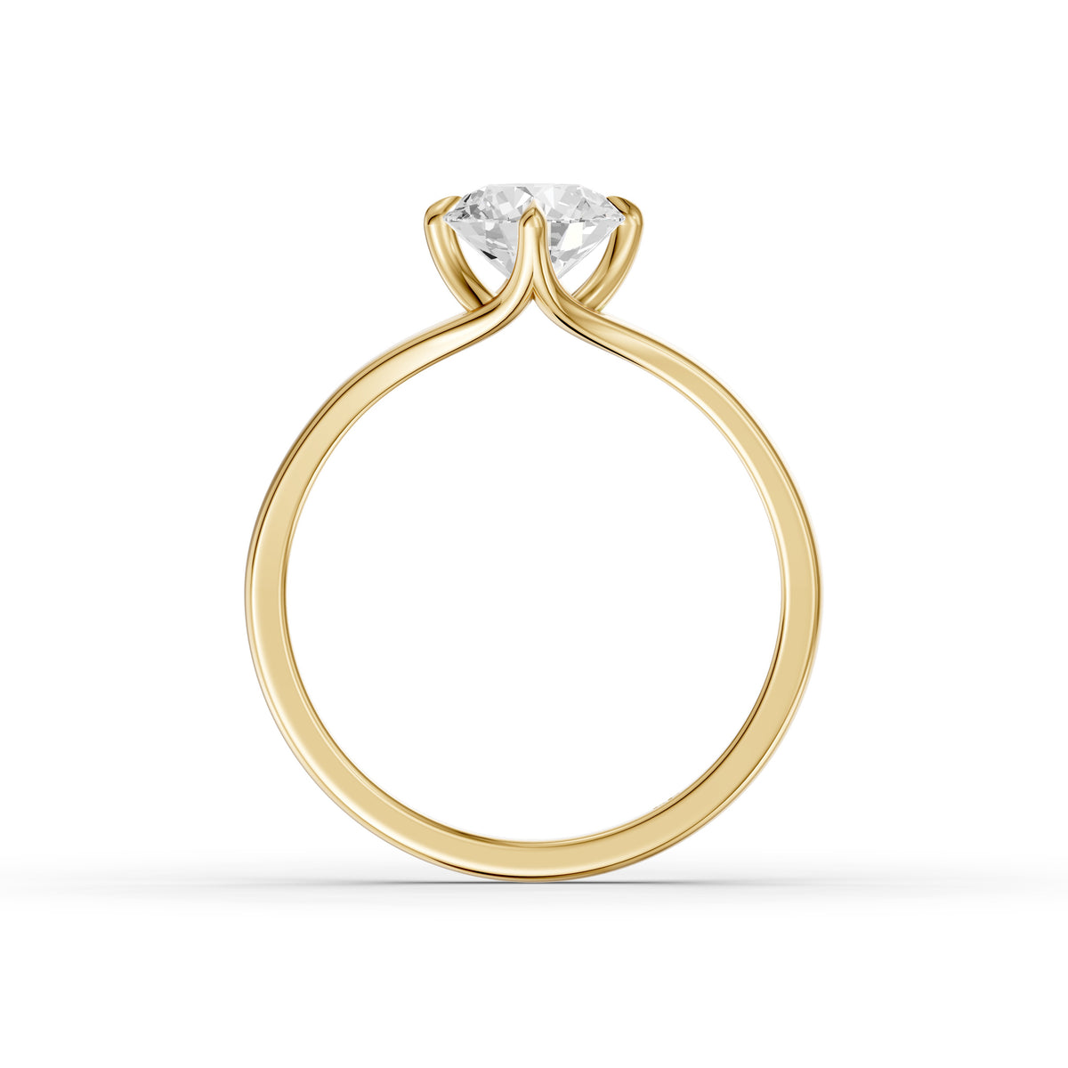 Aubrie Round Cut Split Shank Solitaire Lab Grown Diamond Ring