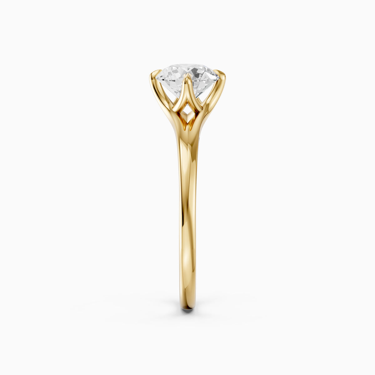 Aubrie Round Cut Split Shank Solitaire Lab Grown Diamond Ring