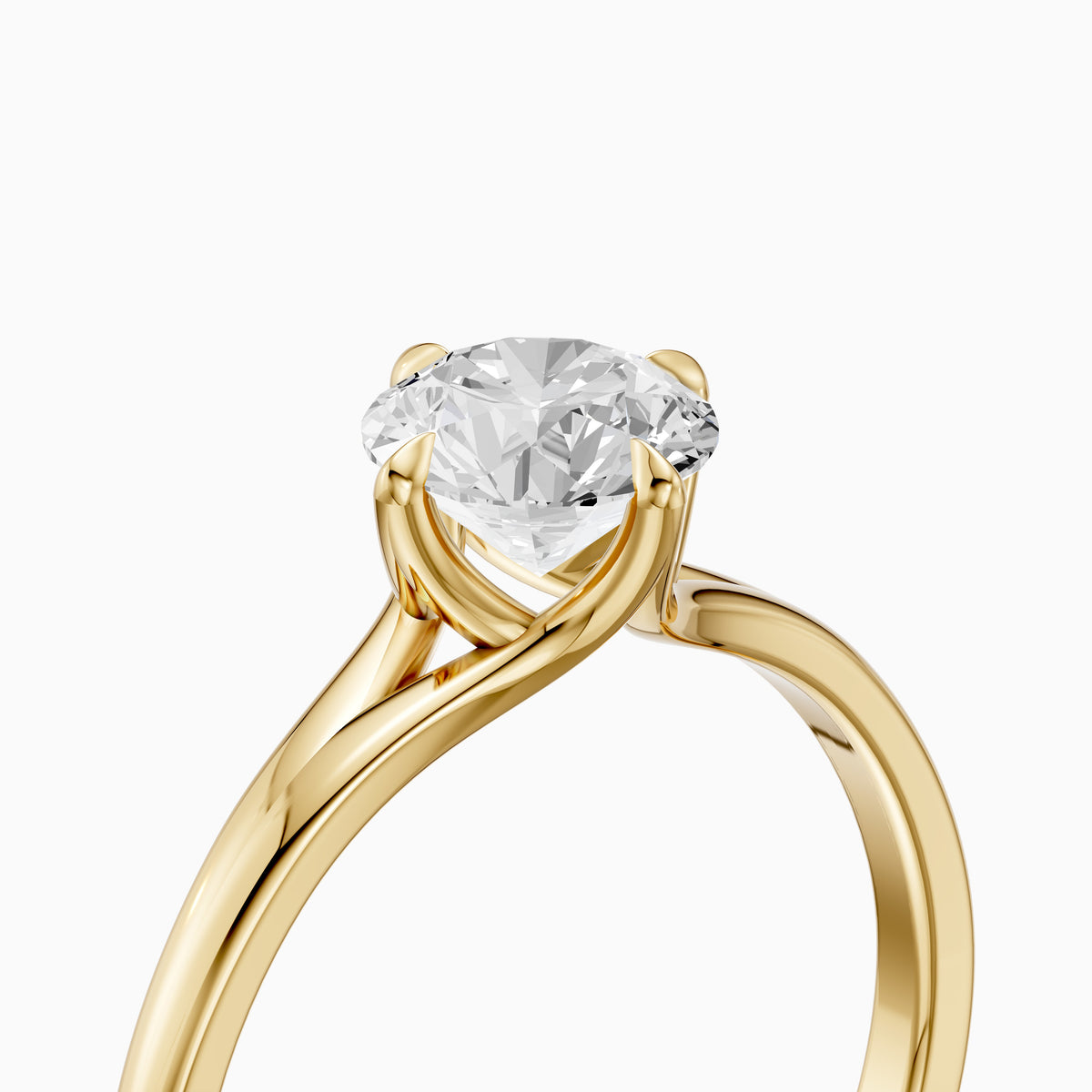 Aubrie Round Cut Split Shank Solitaire Lab Grown Diamond Ring