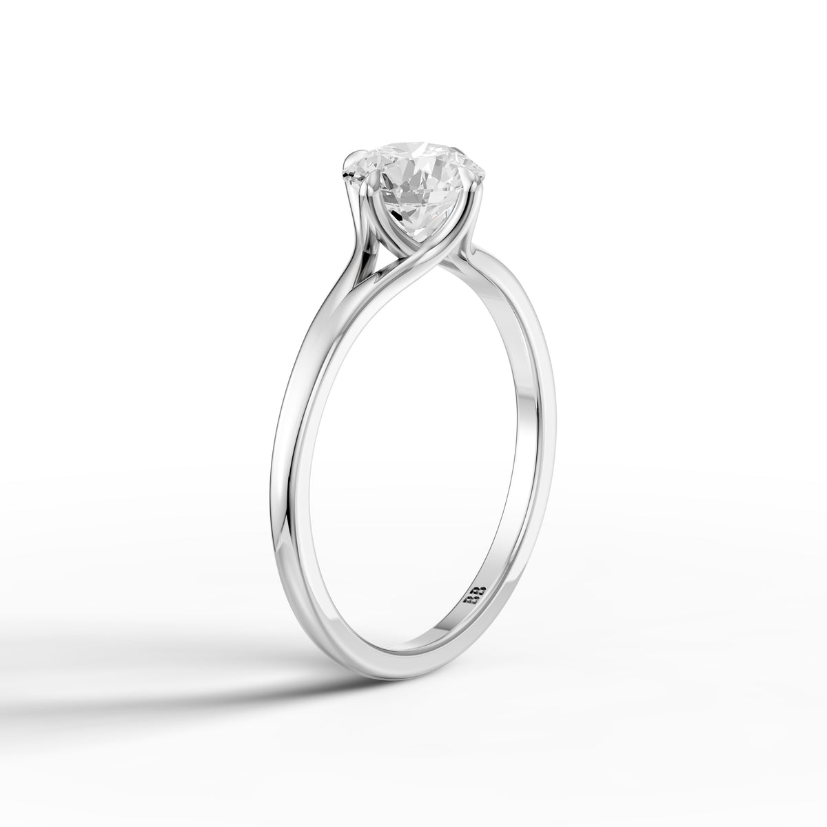 Aubrie Round Cut Split Shank Solitaire Lab Grown Diamond Ring