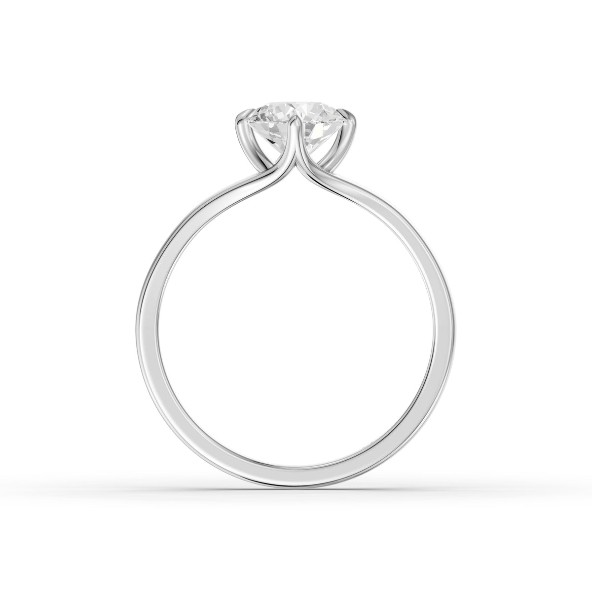 Aubrie Round Cut Split Shank Solitaire Lab Grown Diamond Ring