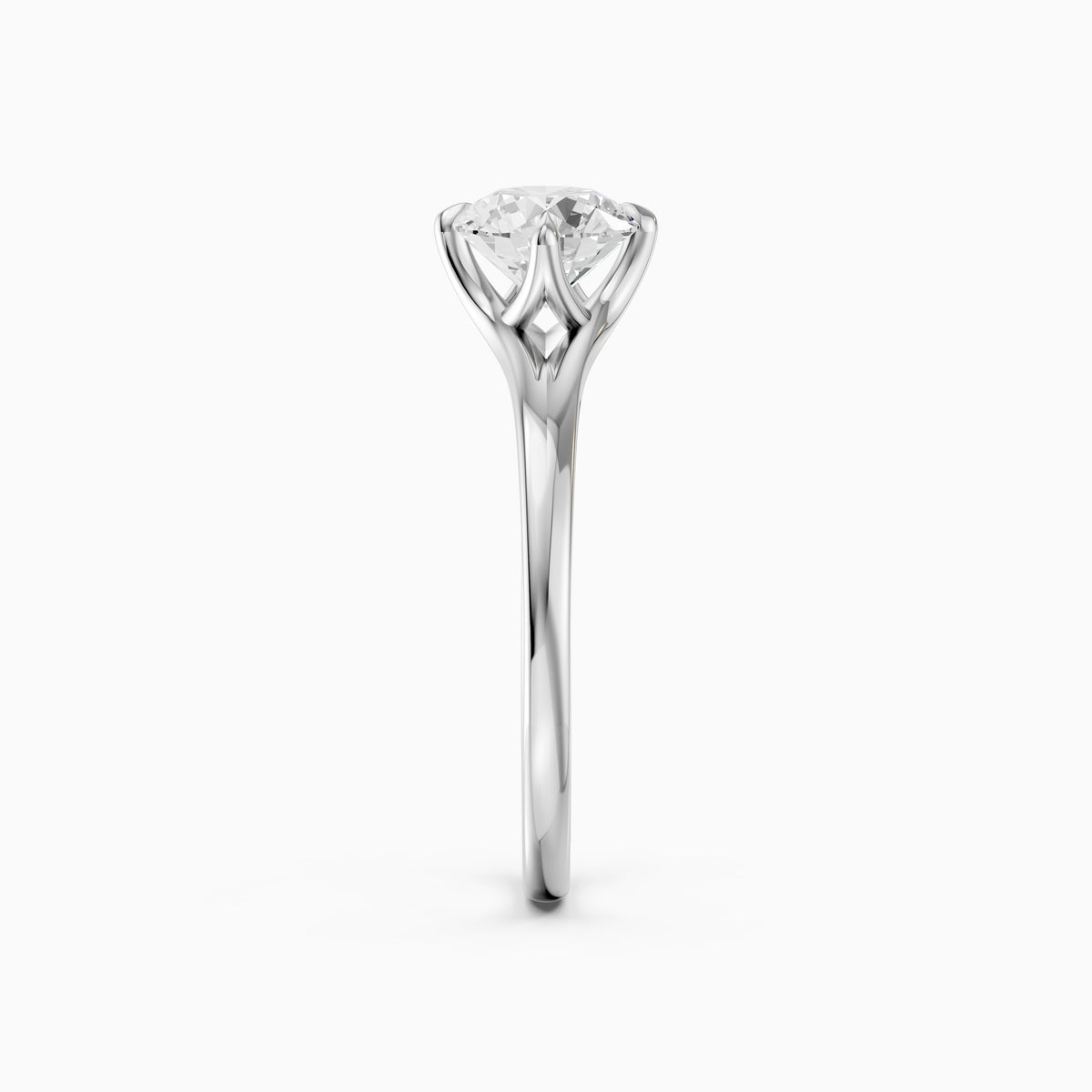 Aubrie Round Cut Split Shank Solitaire Lab Grown Diamond Ring