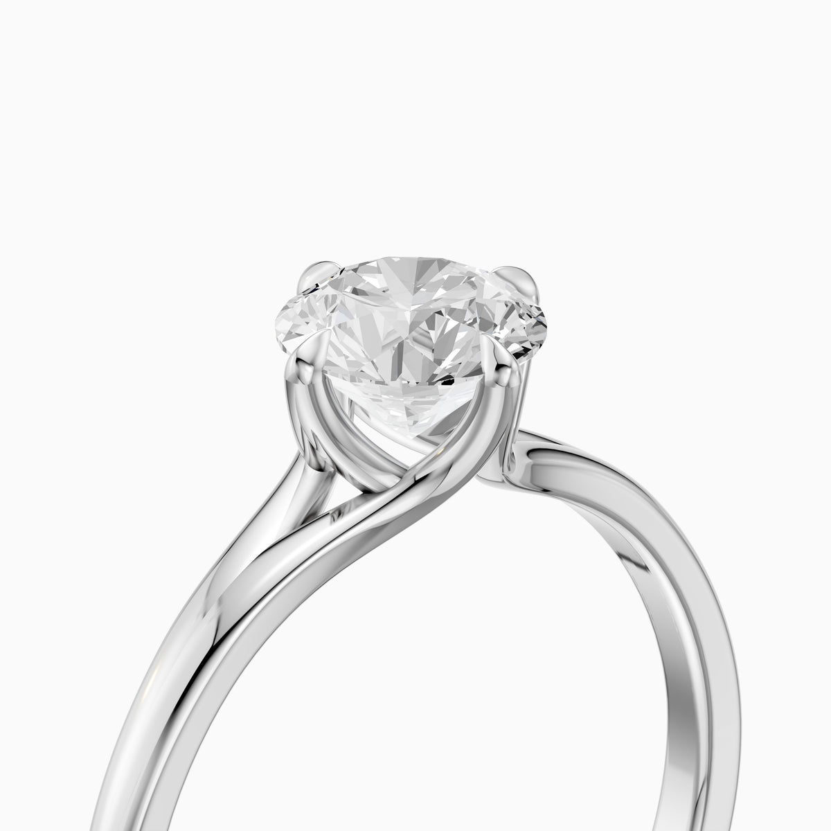 Aubrie Round Cut Split Shank Solitaire Lab Grown Diamond Ring