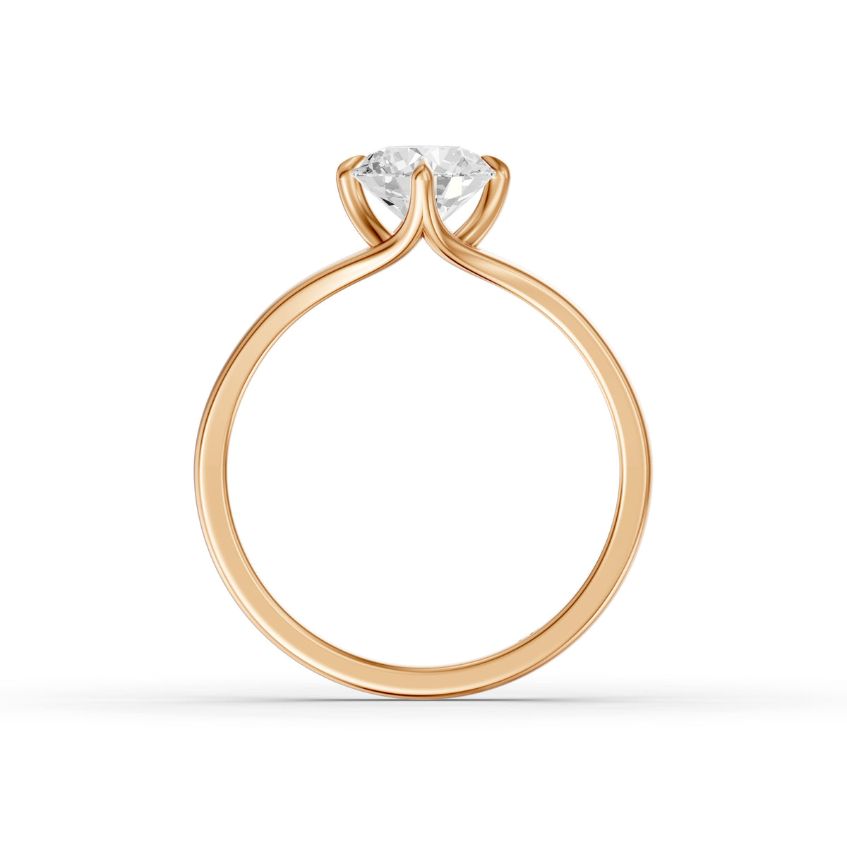 Aubrie Round Cut Split Shank Solitaire Lab Grown Diamond Ring