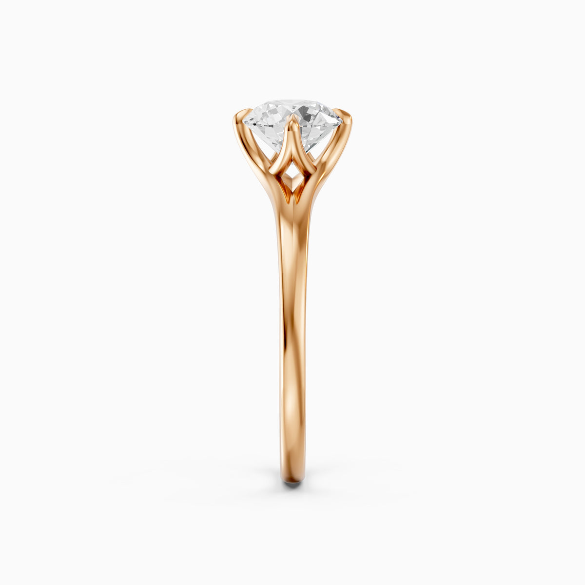 Aubrie Round Cut Split Shank Solitaire Lab Grown Diamond Ring