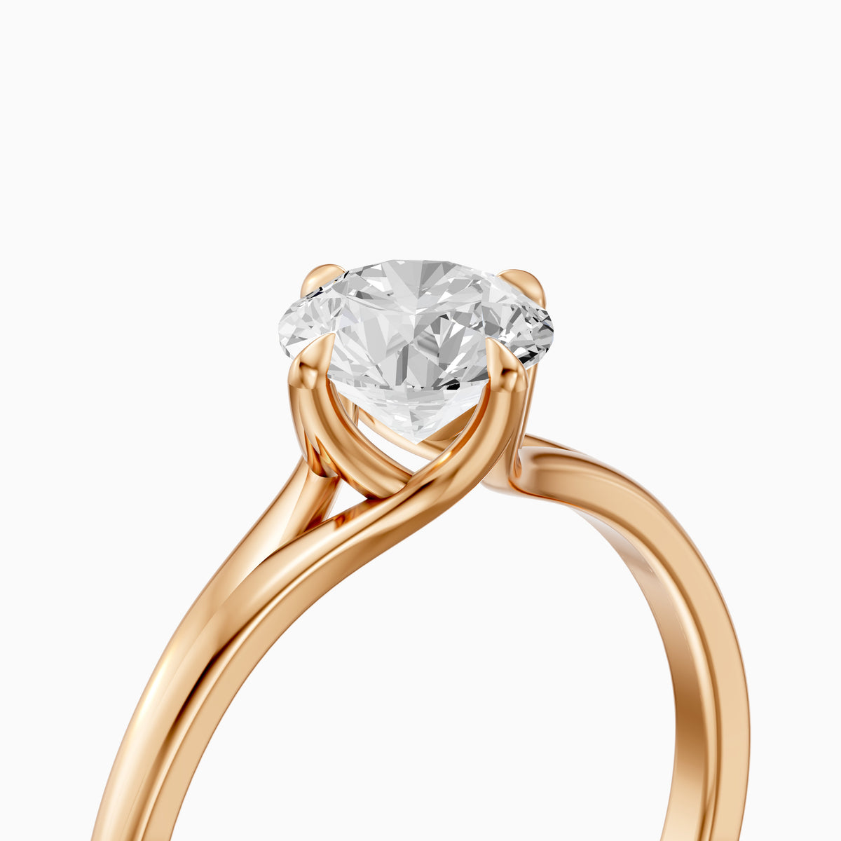 Aubrie Round Cut Split Shank Solitaire Lab Grown Diamond Ring