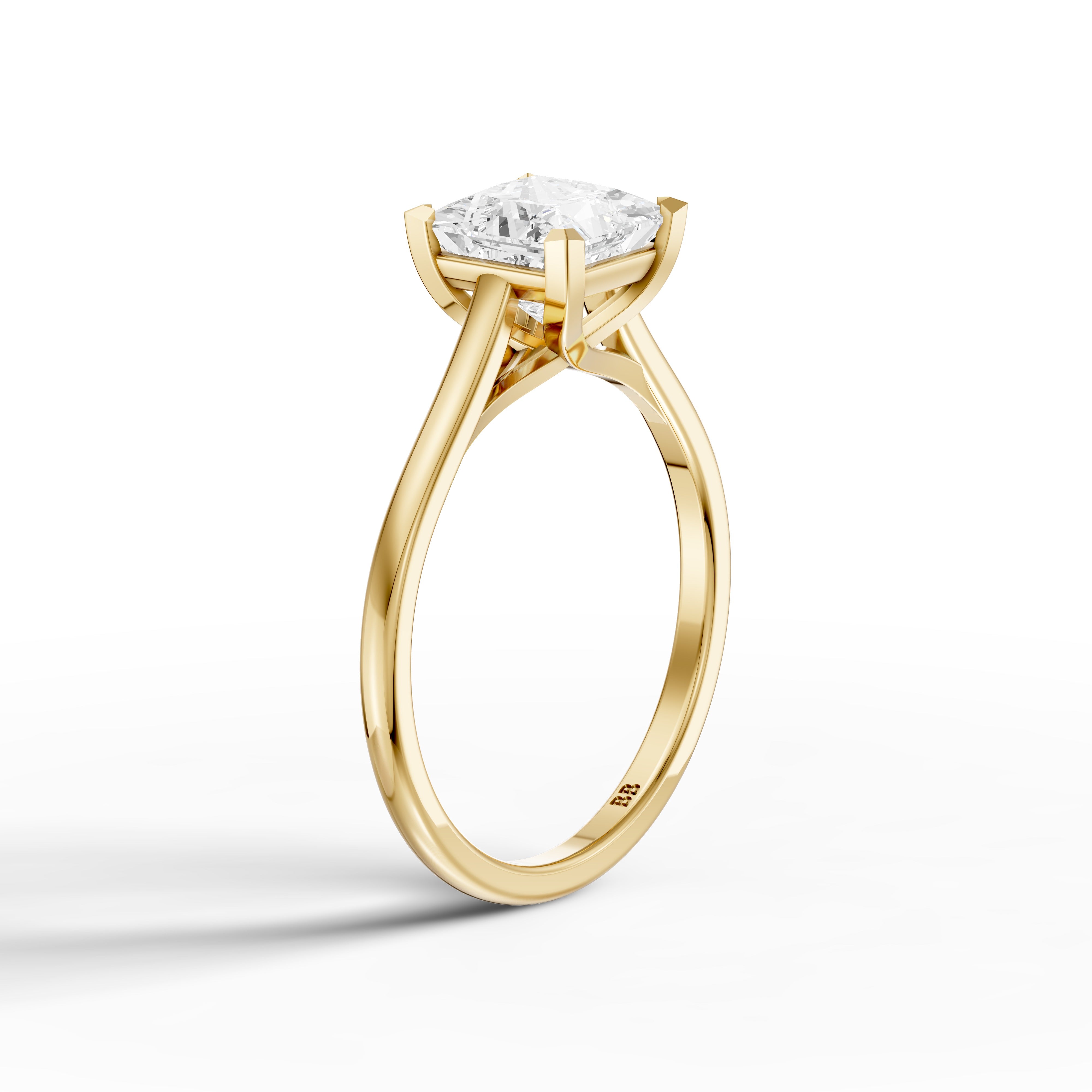 Camila 4 Prong Princess Cut Solitaire Moissanite Diamond Ring