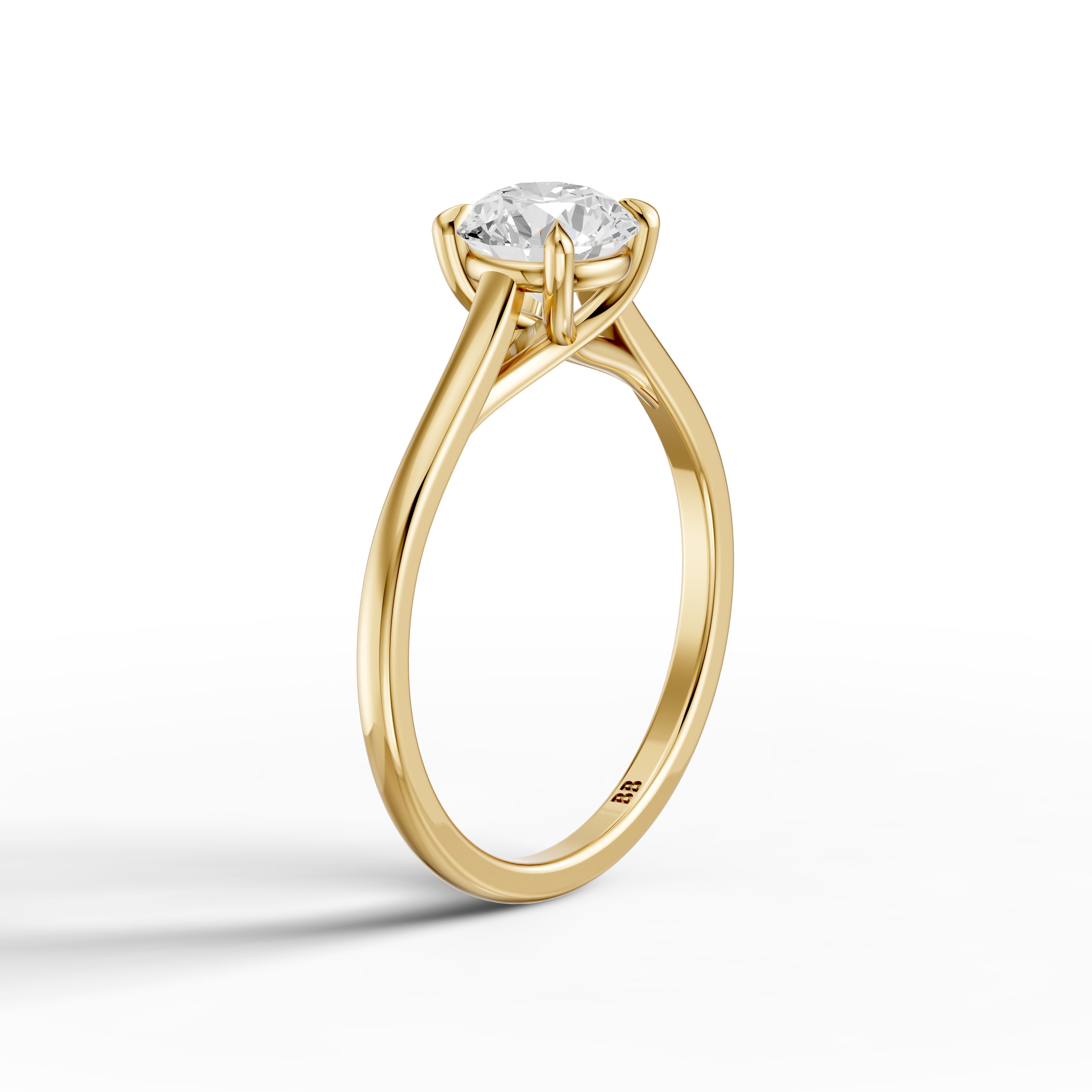 Reagan 4 Prong Round Cut Solitaire Lab Grown Diamond Ring